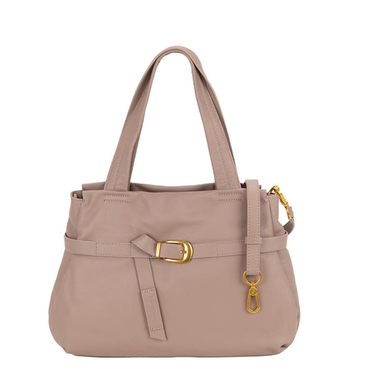 Pelletteria Veneta Shopper Donna in Pelle Liscia con Tracolla e Dettagli Oro Satinato (40x28x18 cm)