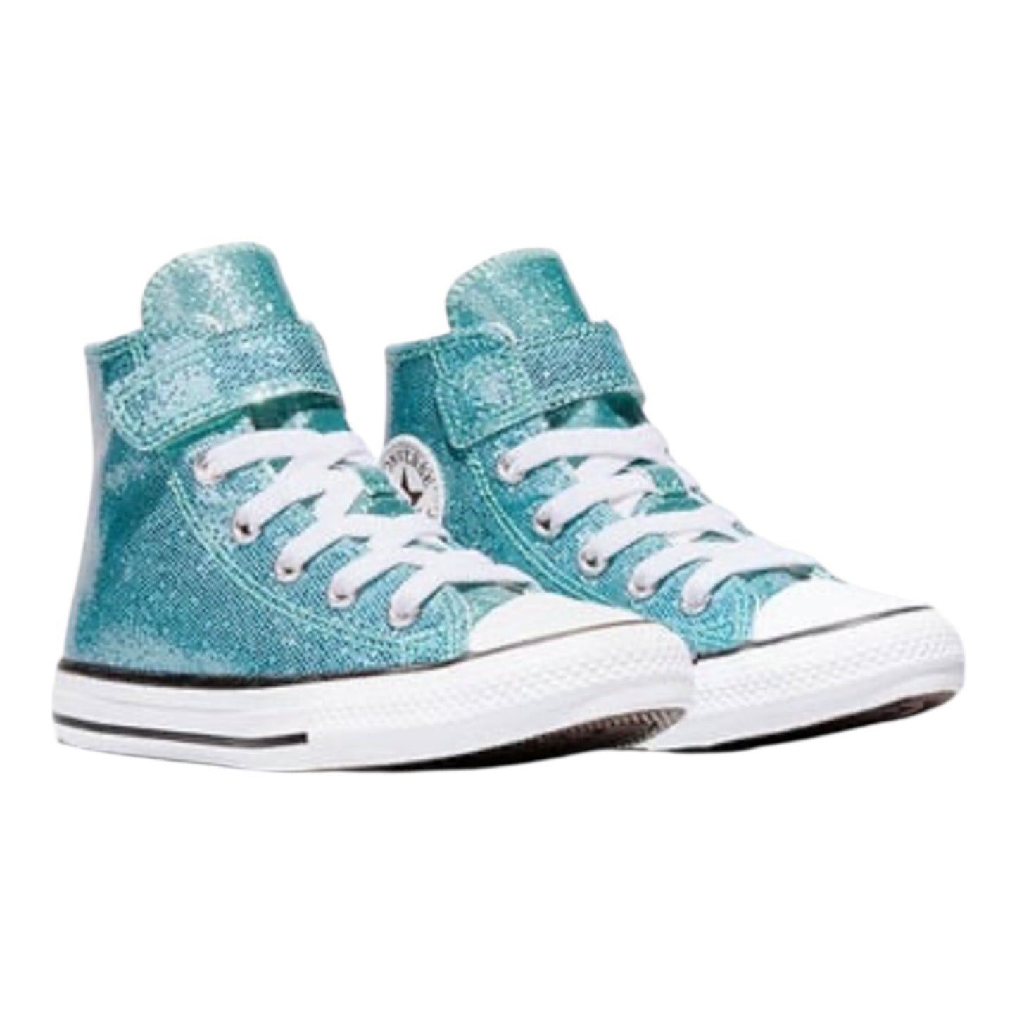 Converse Chuck Taylor All Star Easy-On Shimmer Sneakers Alta Bambina Acquamarina Bianco - A19095C