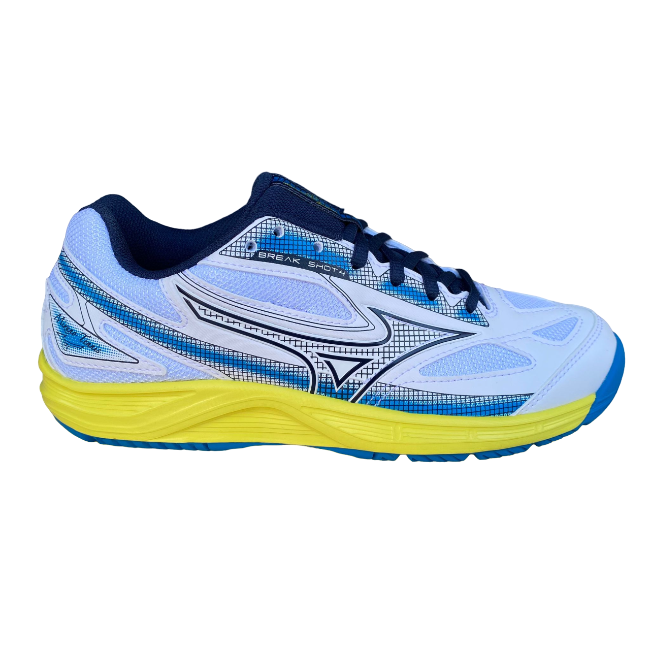 Mizuno Break Shot 4 AC 61GA234015 Scarpe Tennis Uomo Bianco Giallo Azzurro
