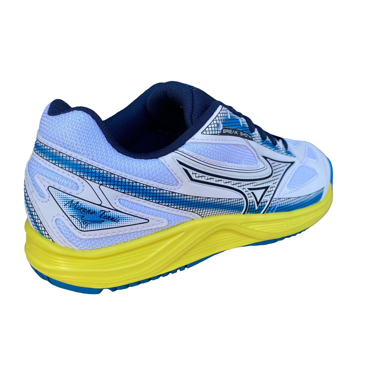 Mizuno Break Shot 4 AC 61GA234015 Scarpe Tennis Uomo Bianco Giallo Azzurro