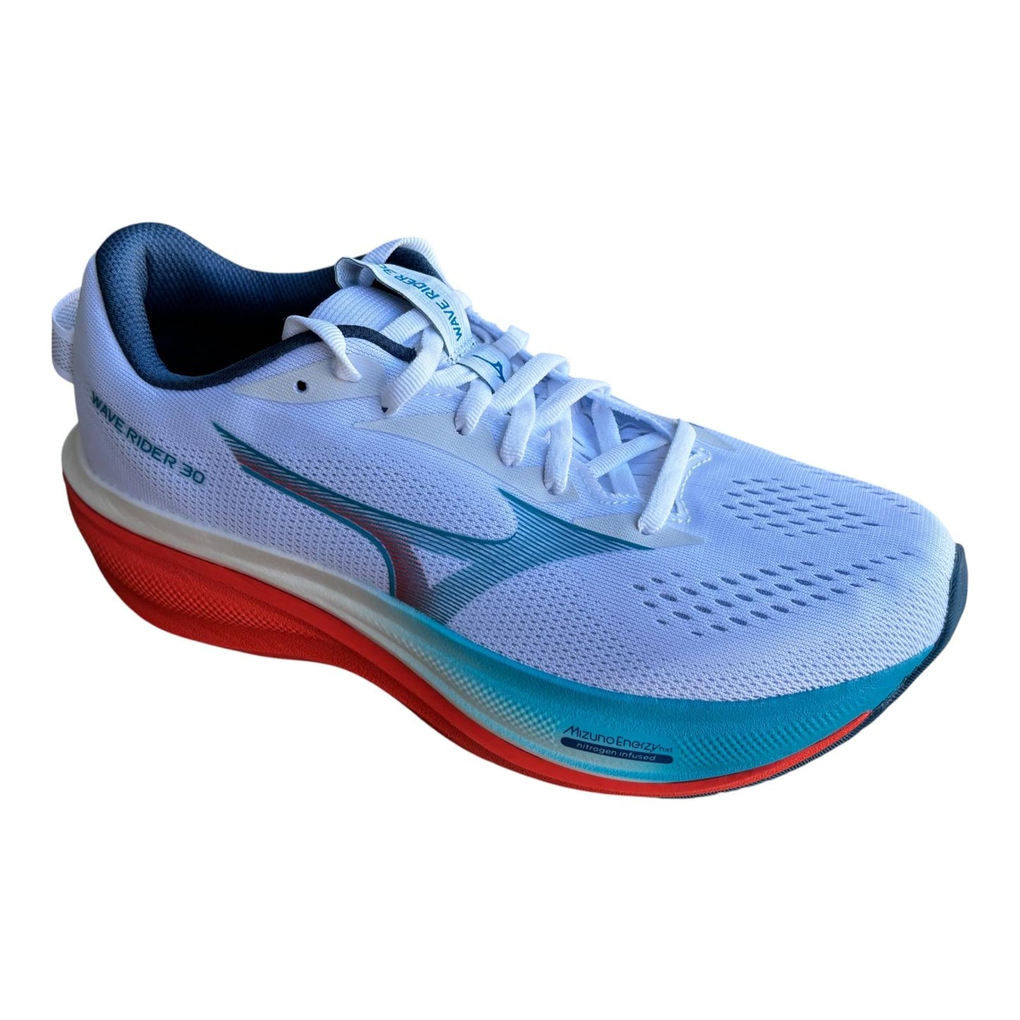 Mizuno Wave Rider 30 Scarpe Running Uomo Bianco Blu Arancio - J1GM262051