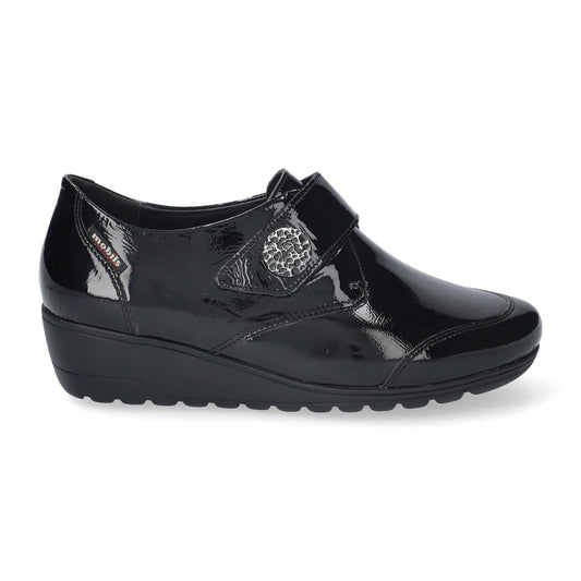 MOBILS by Mephisto BRANDA VERNIS FRIPE 1014N/NAPLACK 00 BLACK – Scarpe donna in pelle con plantare estraibile