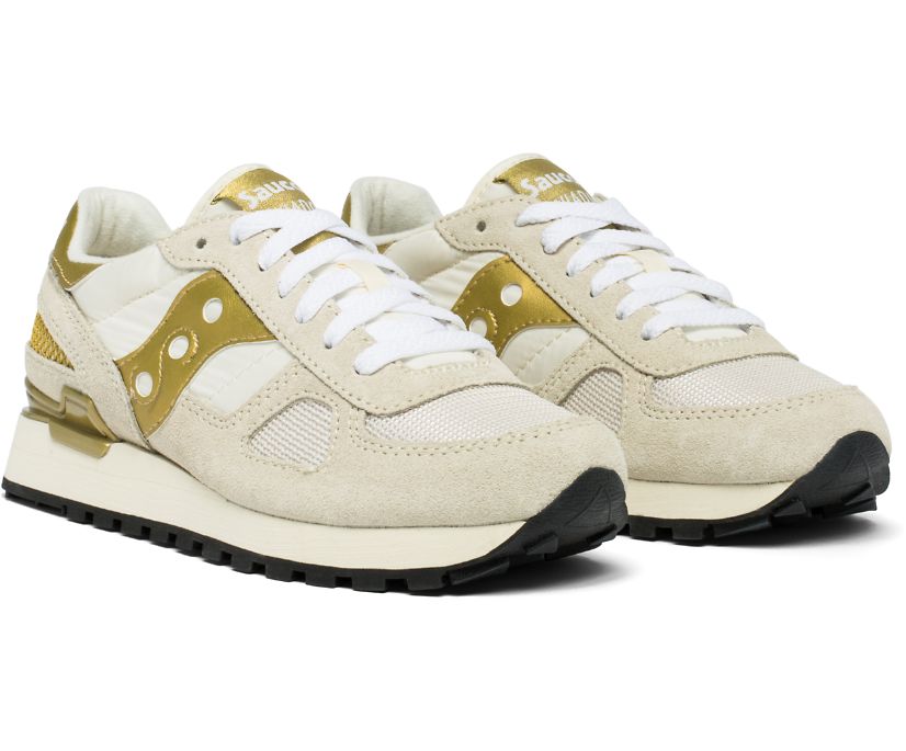 Saucony Shadow Donna Bianco Oro - Sneakers Originals Retro Running