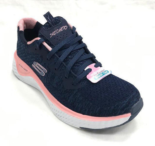 Skechers Solar Fuse Brisk Escape 13328 NVPK Scarpe Running Donna Blu Rosa - Ultraleggere
