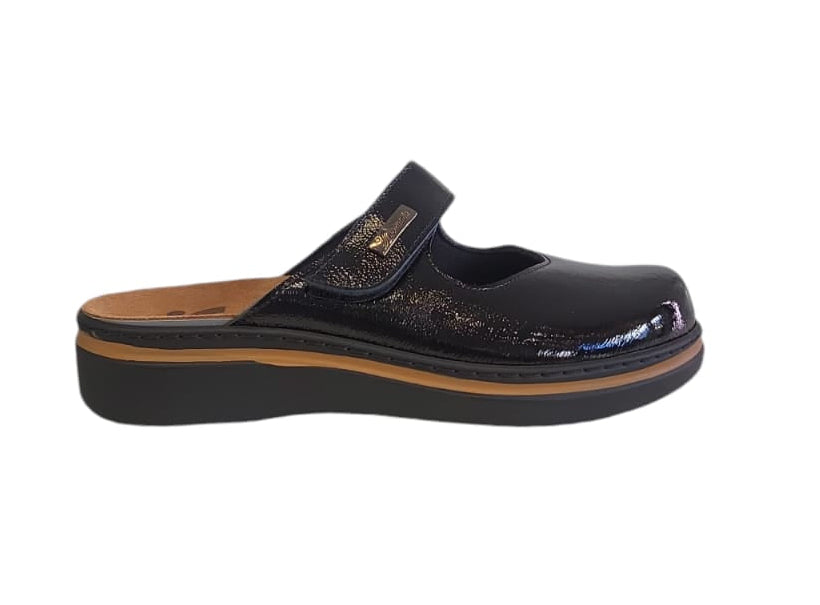 Ciabatta zeppa bassa Susimoda da donna in vernice verde 6405