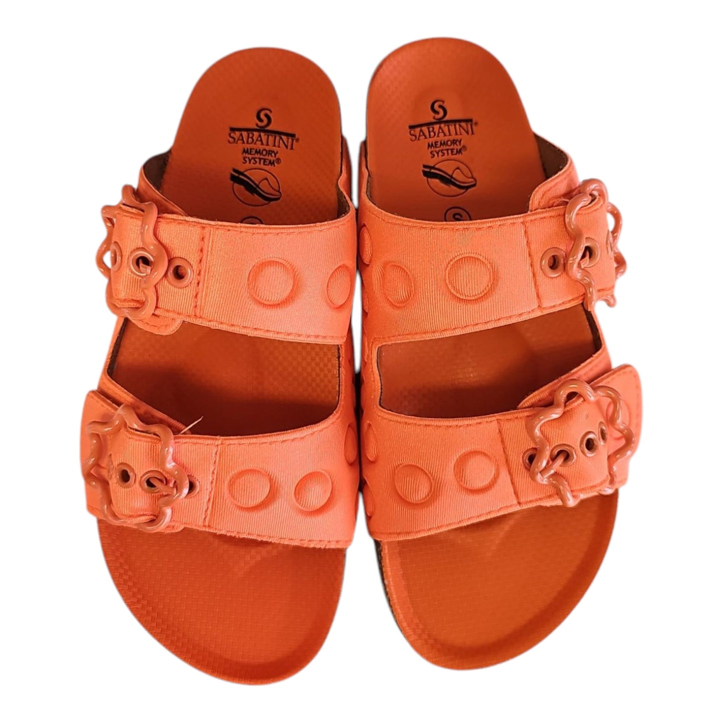 Ciabatte Sabatini donna arancio con doppio velcro – Memory