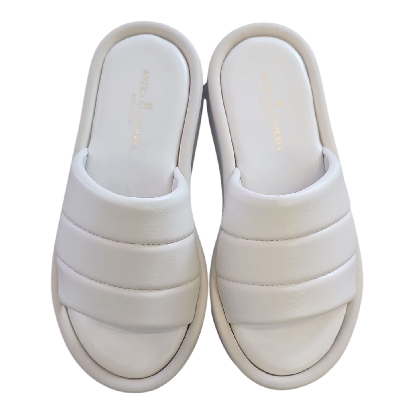 Antica Cuoieria Sandalo slider in pelle donna art.23021 OYSTER