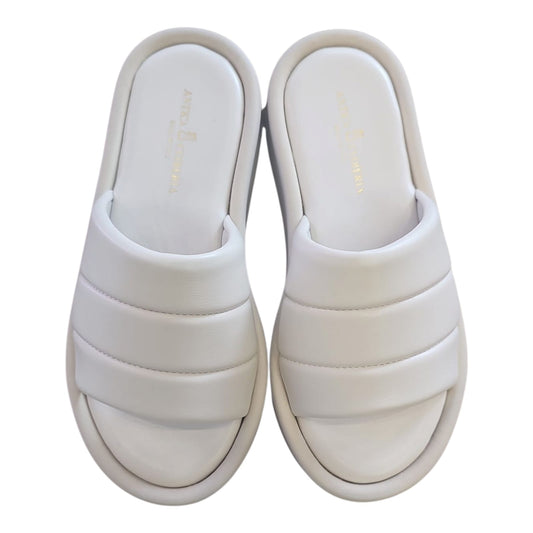 Antica Cuoieria Sandalo slider in pelle donna art.23021 OYSTER