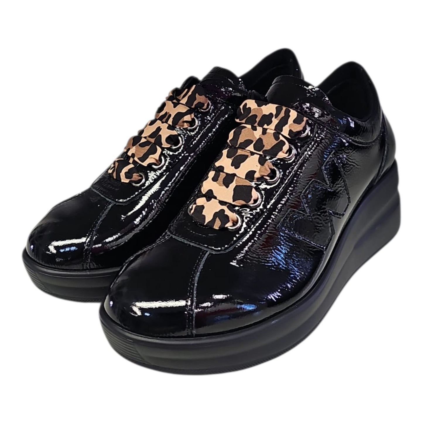 MELLUSO WALK Sneakers Donna - R25656Z - Scarpe in naplak con lacci fantasia animalier  cod R25656Z