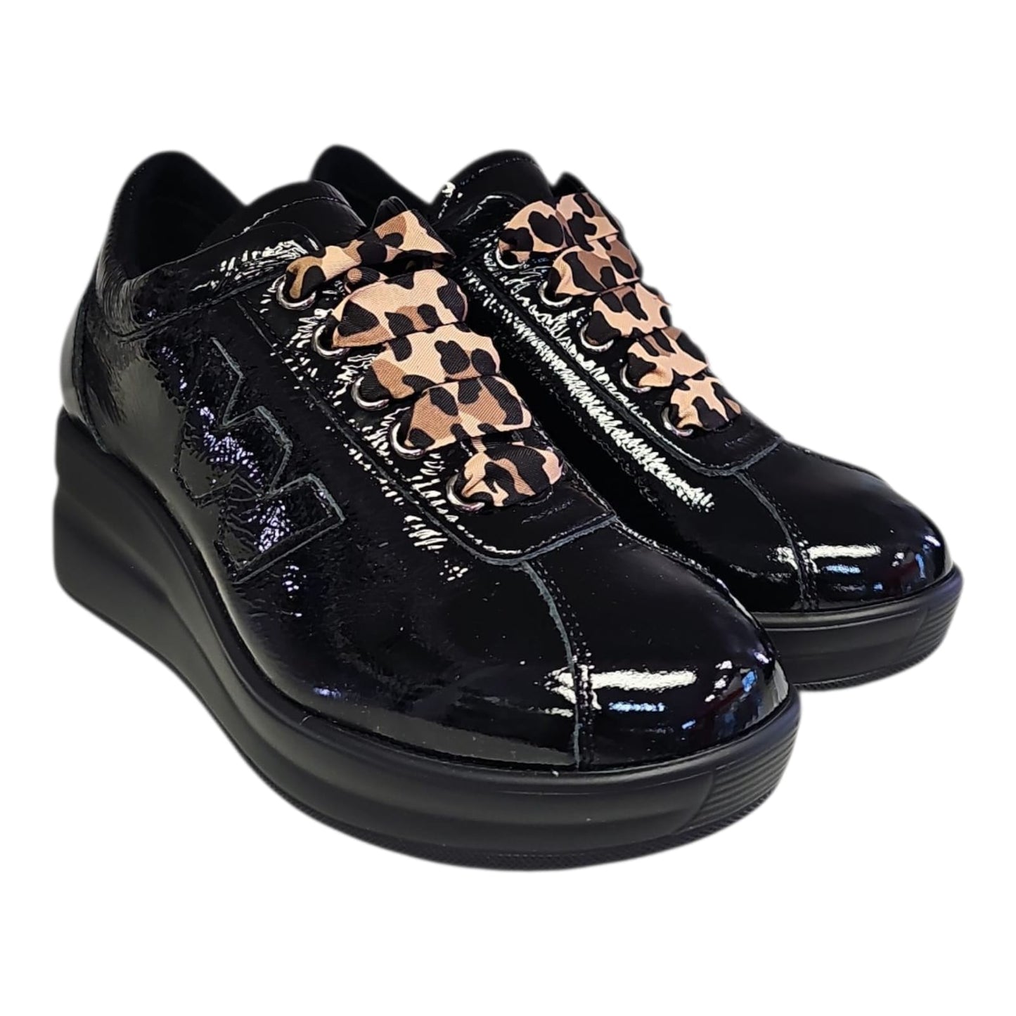 MELLUSO WALK Sneakers Donna - R25656Z - Scarpe in naplak con lacci fantasia animalier  cod R25656Z