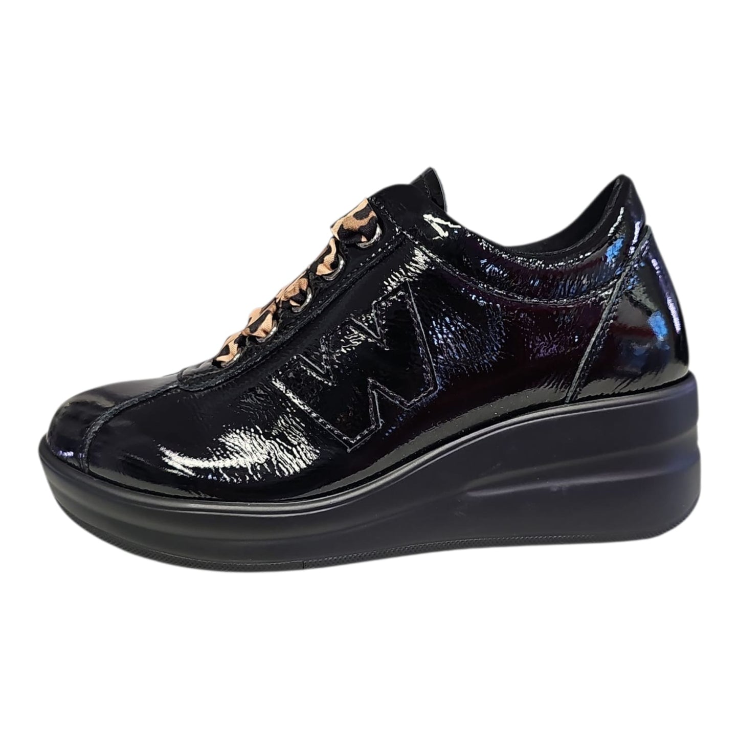 MELLUSO WALK Sneakers Donna - R25656Z - Scarpe in naplak con lacci fantasia animalier  cod R25656Z