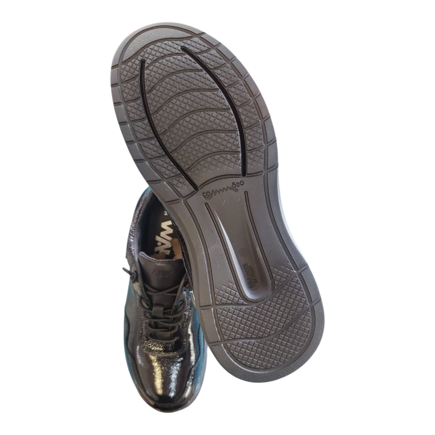 Sneakers Melluso donna in naplak nero con lacci elastici K55492