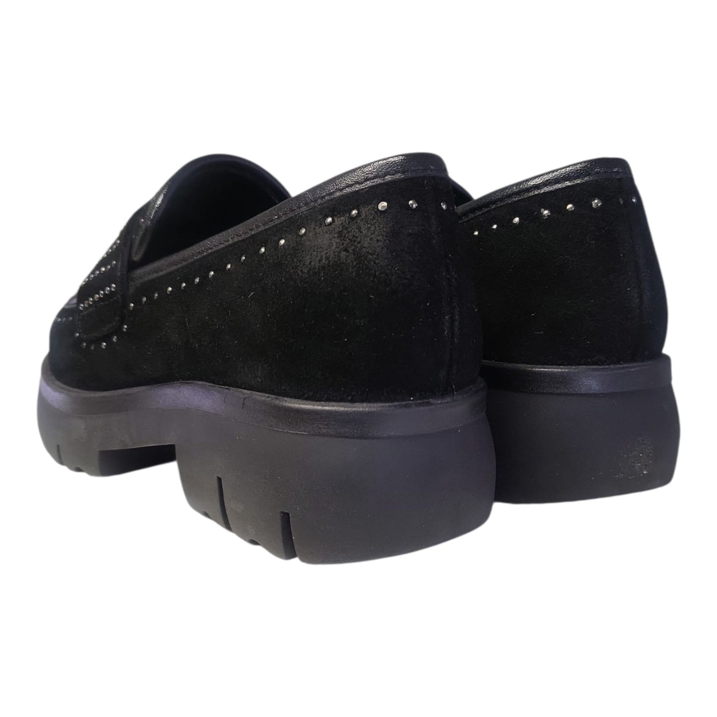 RAME mocassino da donna in pelle scamosciata con borchie nero GABRY09