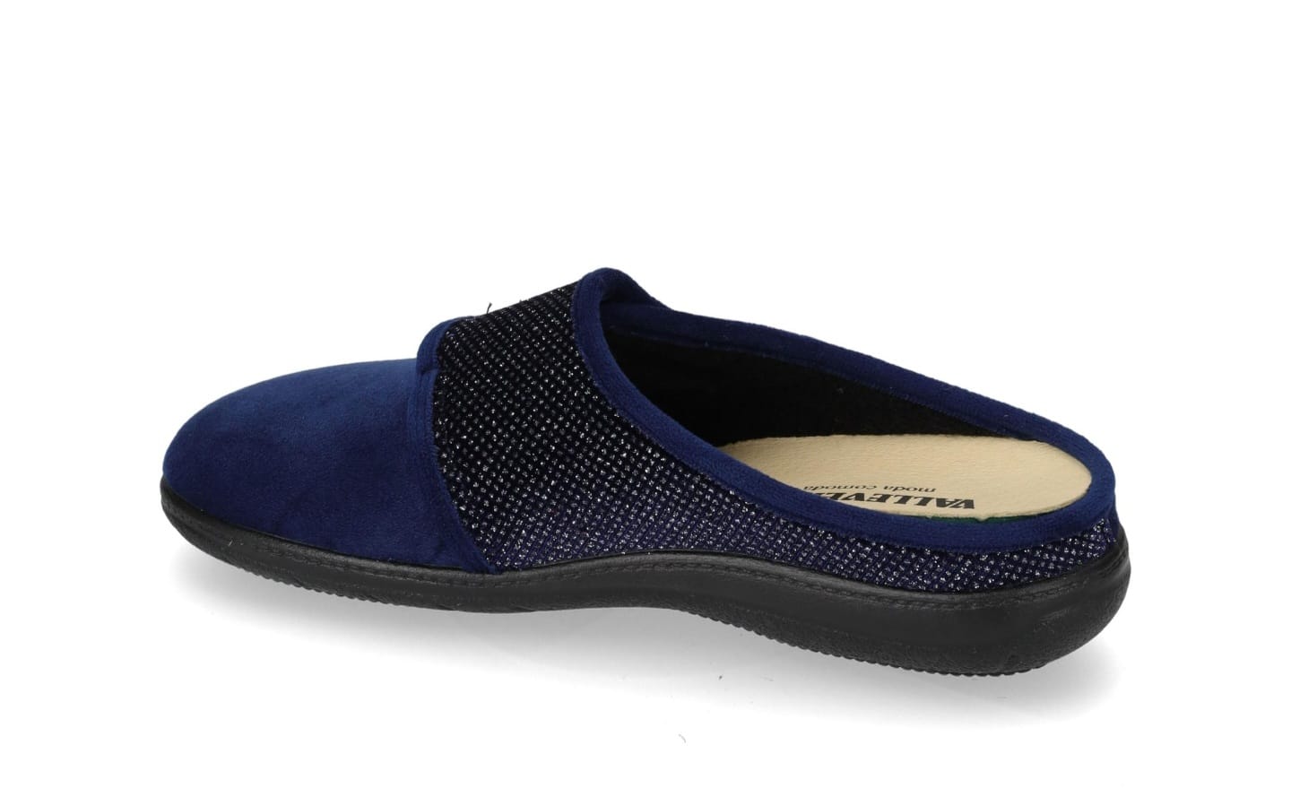 Valleverde 25102 Pantofole Donna con Plantare Estraibile in Vera Pelle Blu