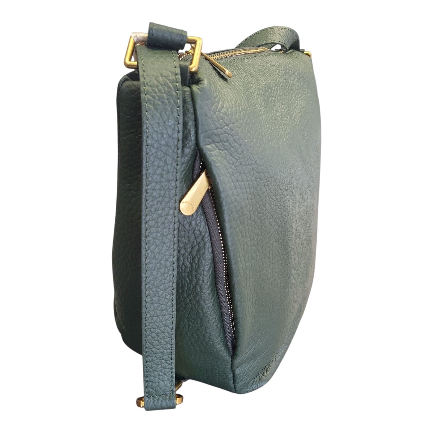 Pelletteria Veneta – Borsa Donna in Pelle Verde Bottiglia 2 in 1 a Spalla o Zaino (30x30x10 cm)
