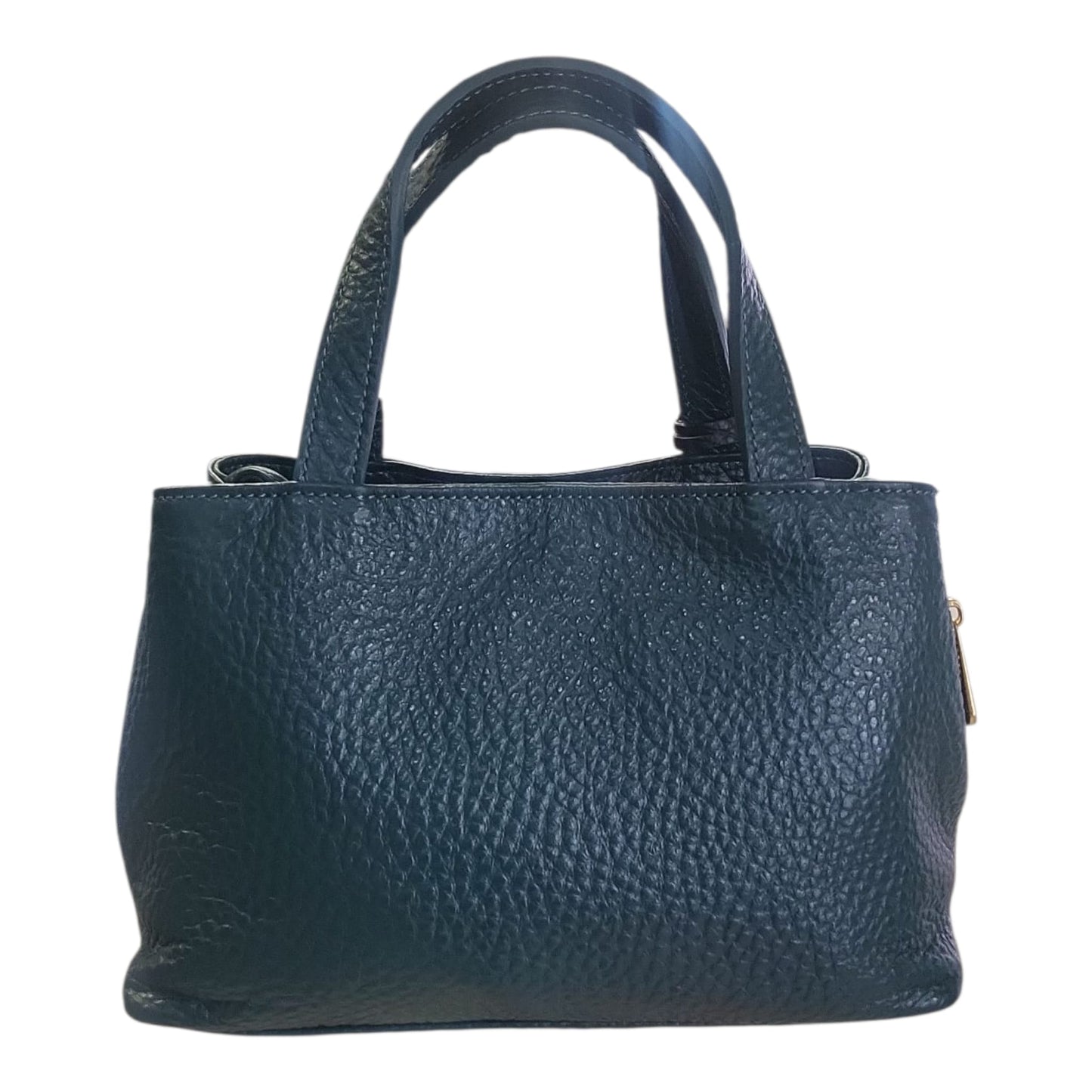 Pelletteria Veneta – Borsa a Mano Donna in Pelle Martellata con Tracolla Verde Bottiglia (22x17x11 cm) – Made in Italy