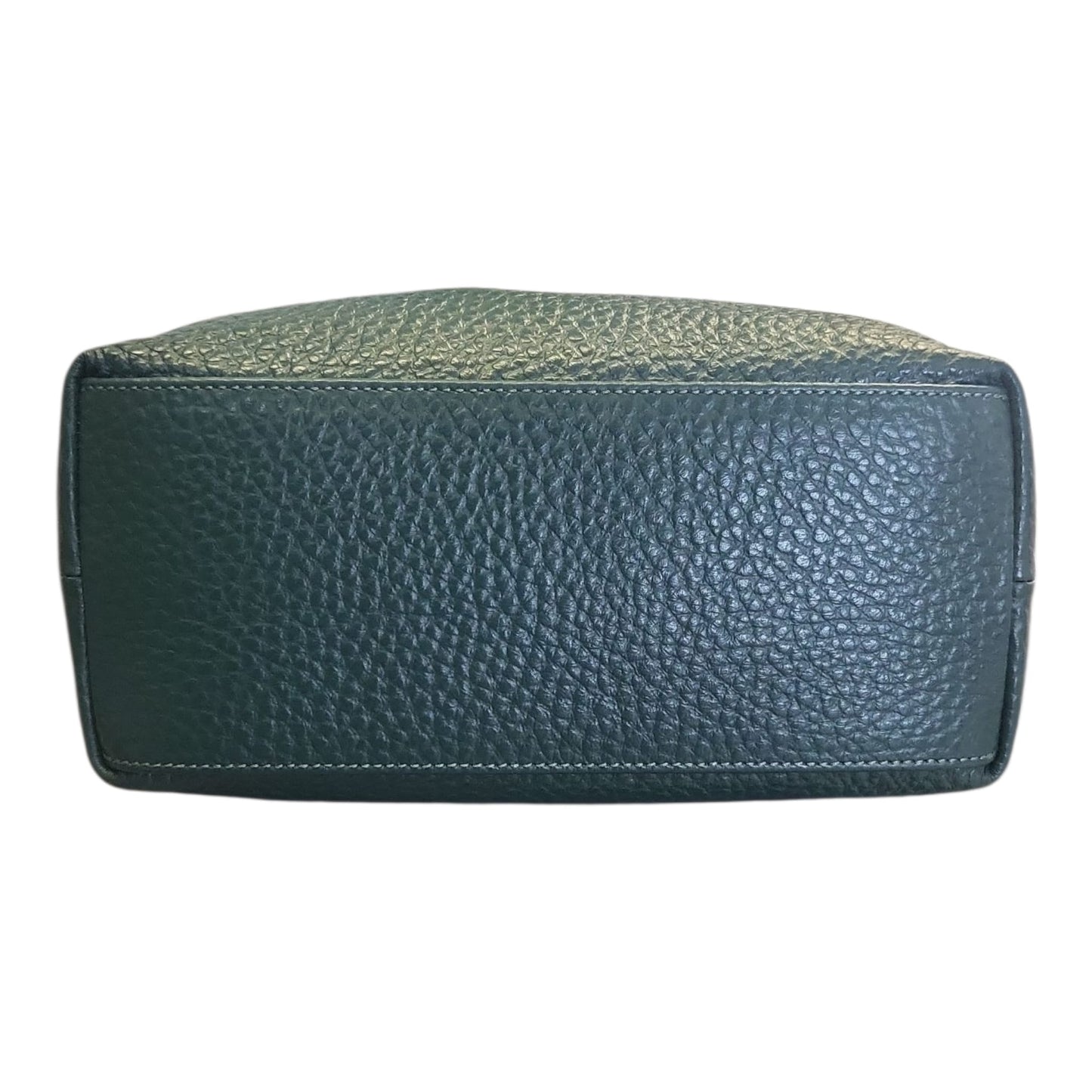 Pelletteria Veneta – Borsa a Mano Donna in Pelle Martellata con Tracolla Verde Bottiglia (22x17x11 cm) – Made in Italy