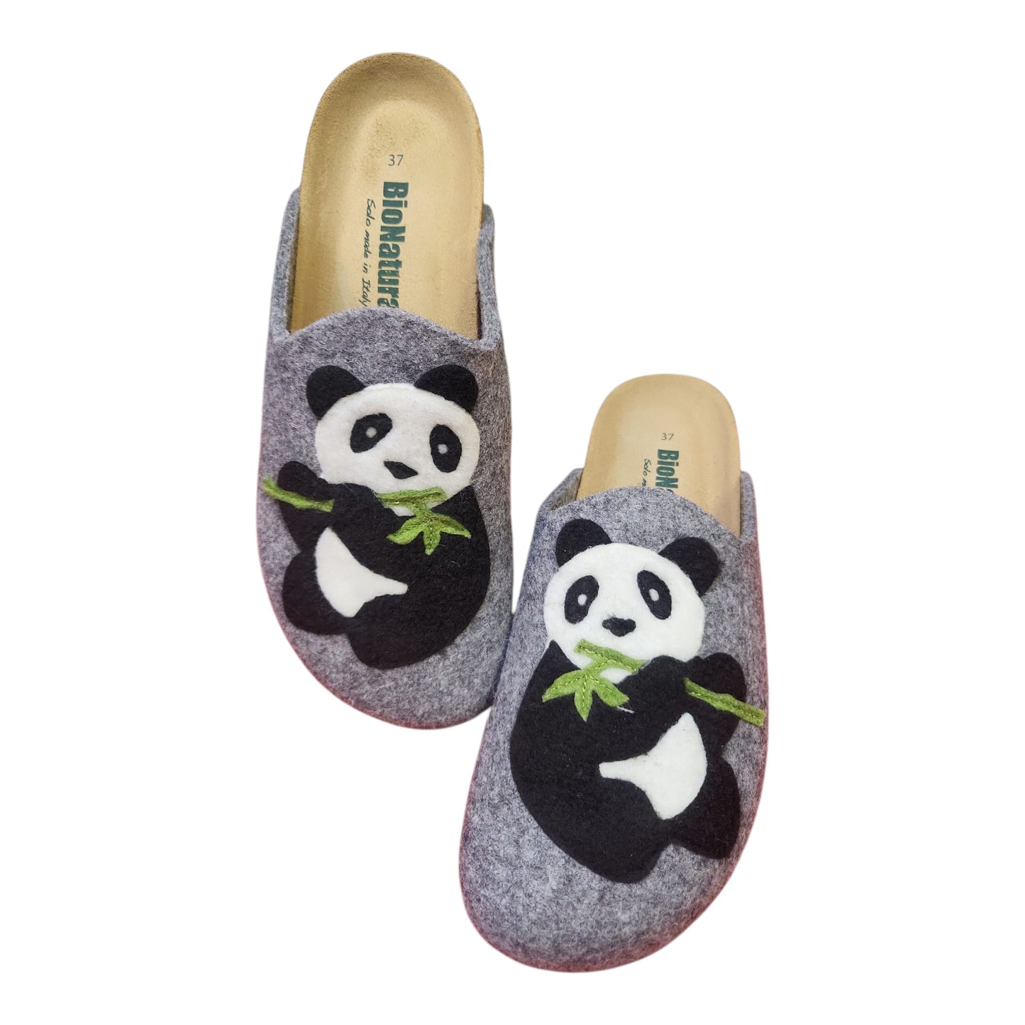 12 PANDA FELTRO GIALLO PANTOFOLA DONNA – BIONATURA