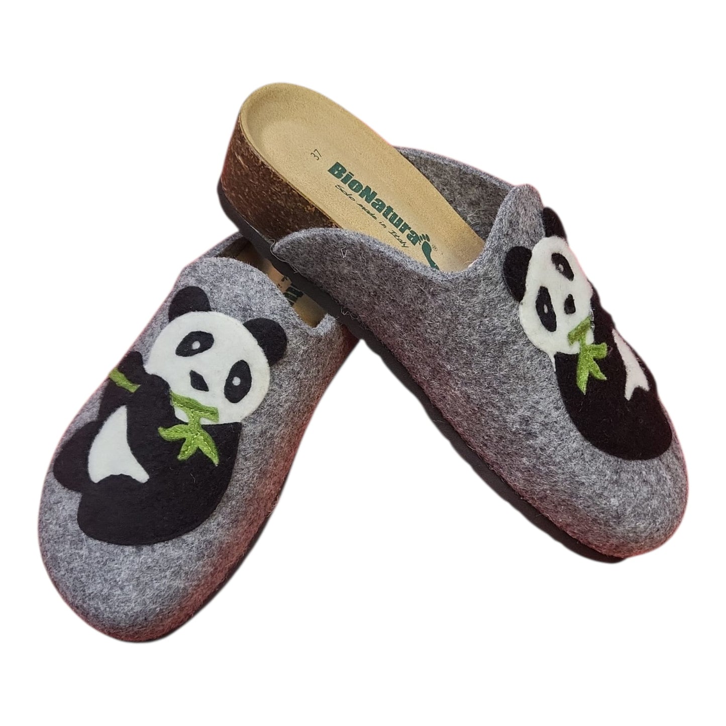 12 PANDA FELTRO GIALLO PANTOFOLA DONNA – BIONATURA