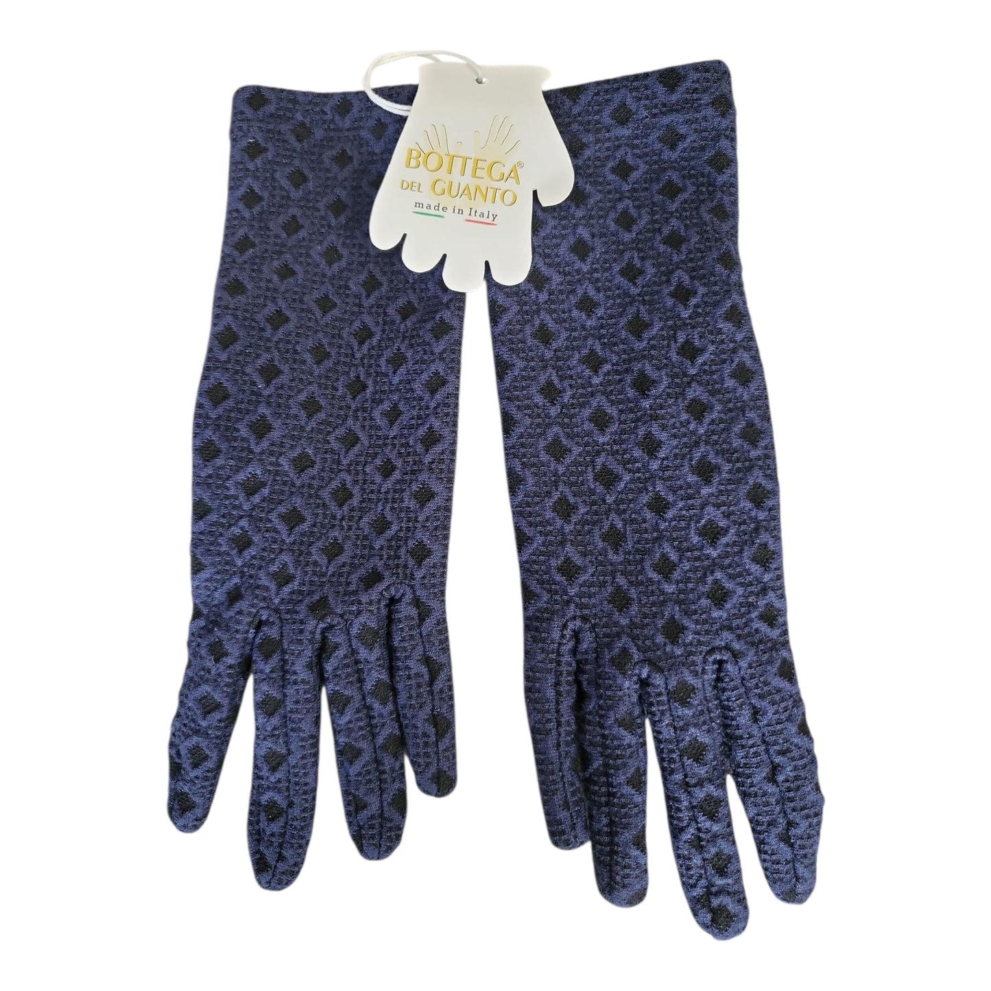 Guanti in Microfibra Fantasia Blu/Nero –Bottega del Guanto | Cod. 24610