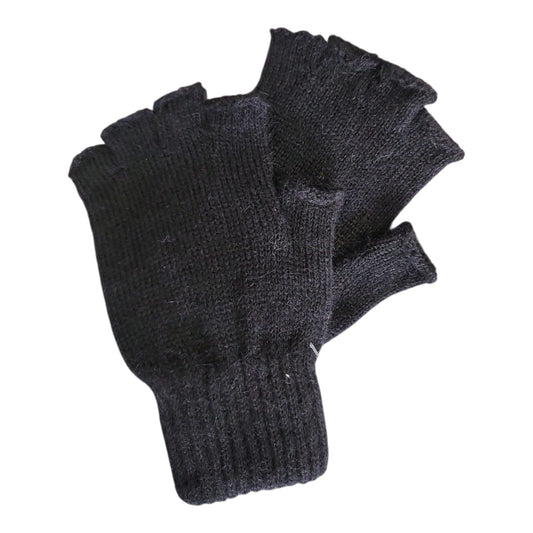 Guanti senza dita in lana neri – Cod. 3238