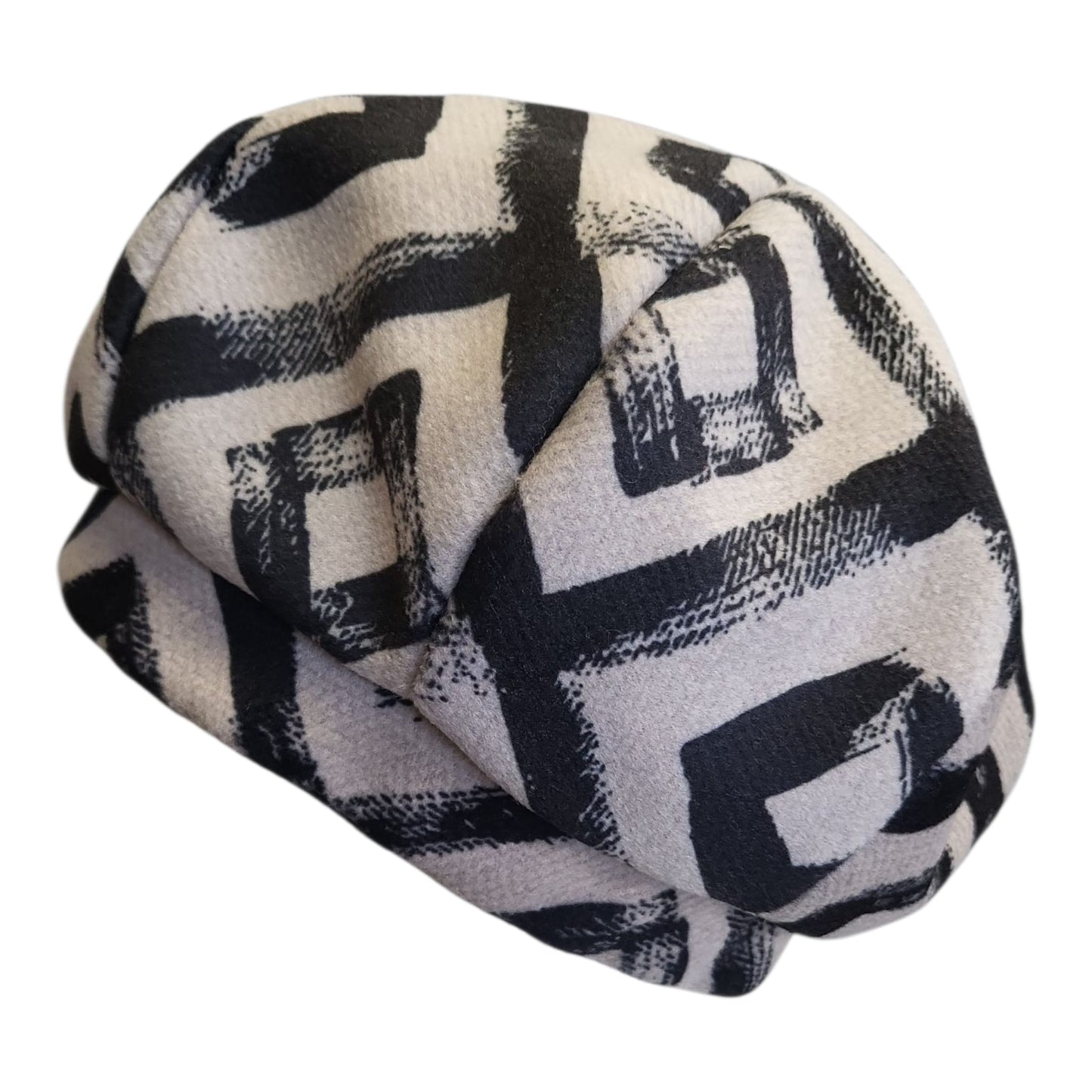 Cappellino Poesia d’Elitè 4378 in viscosa fantasia beige/nero