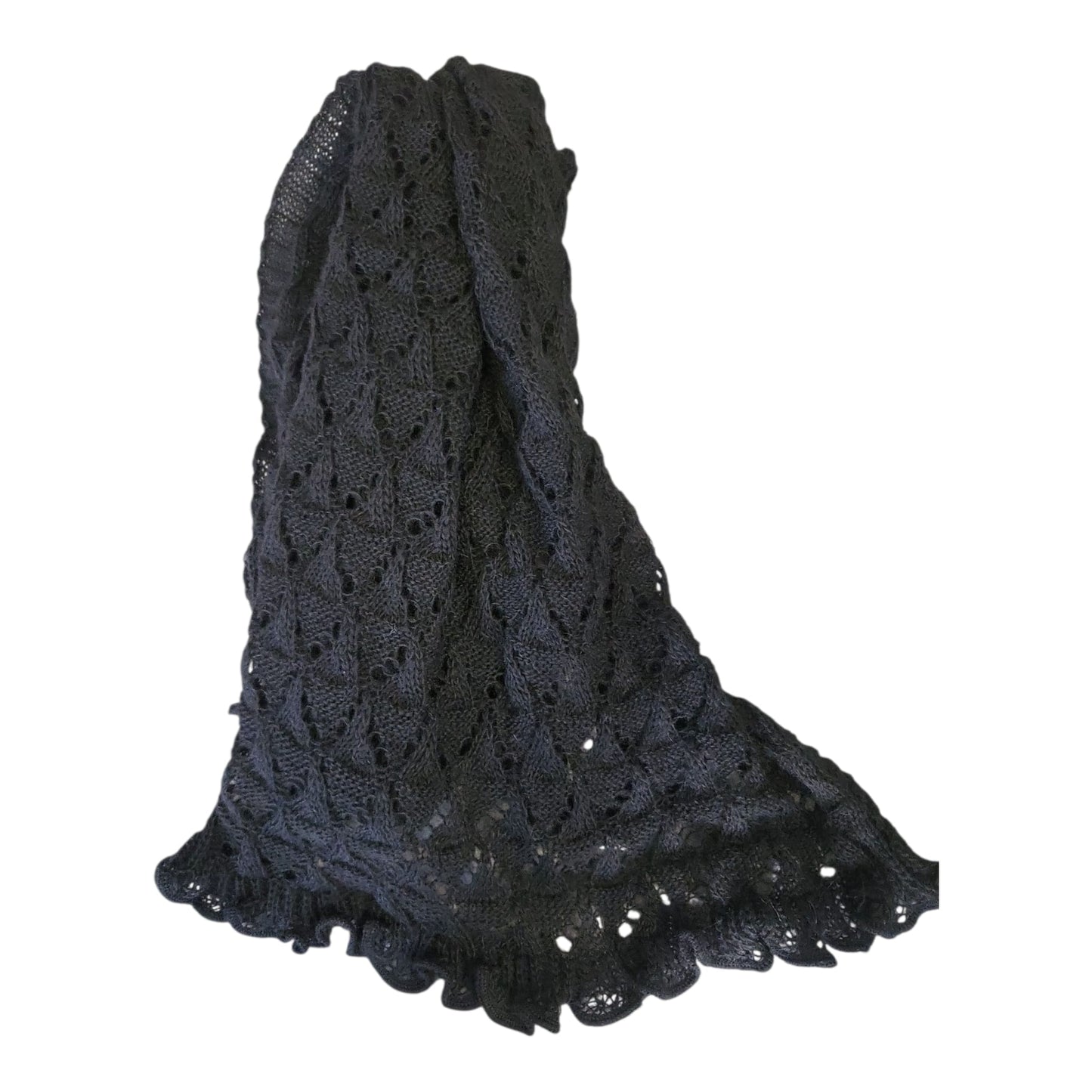 Sciarpa T2421 in maglia Made in Italy – nero, nocciola, petrolio