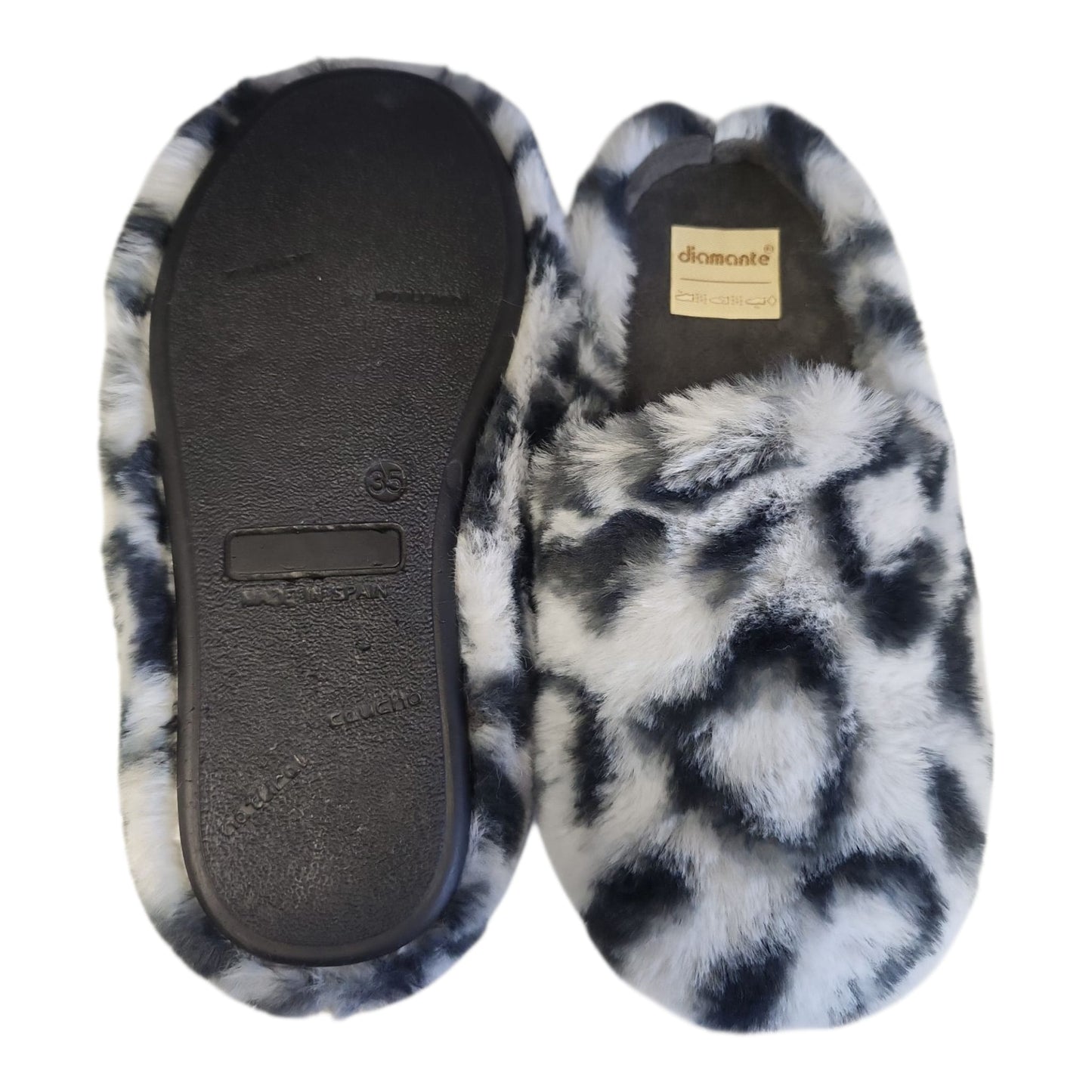 Diamante Ciabatte Donna  MR311 leopardate in morbido fur