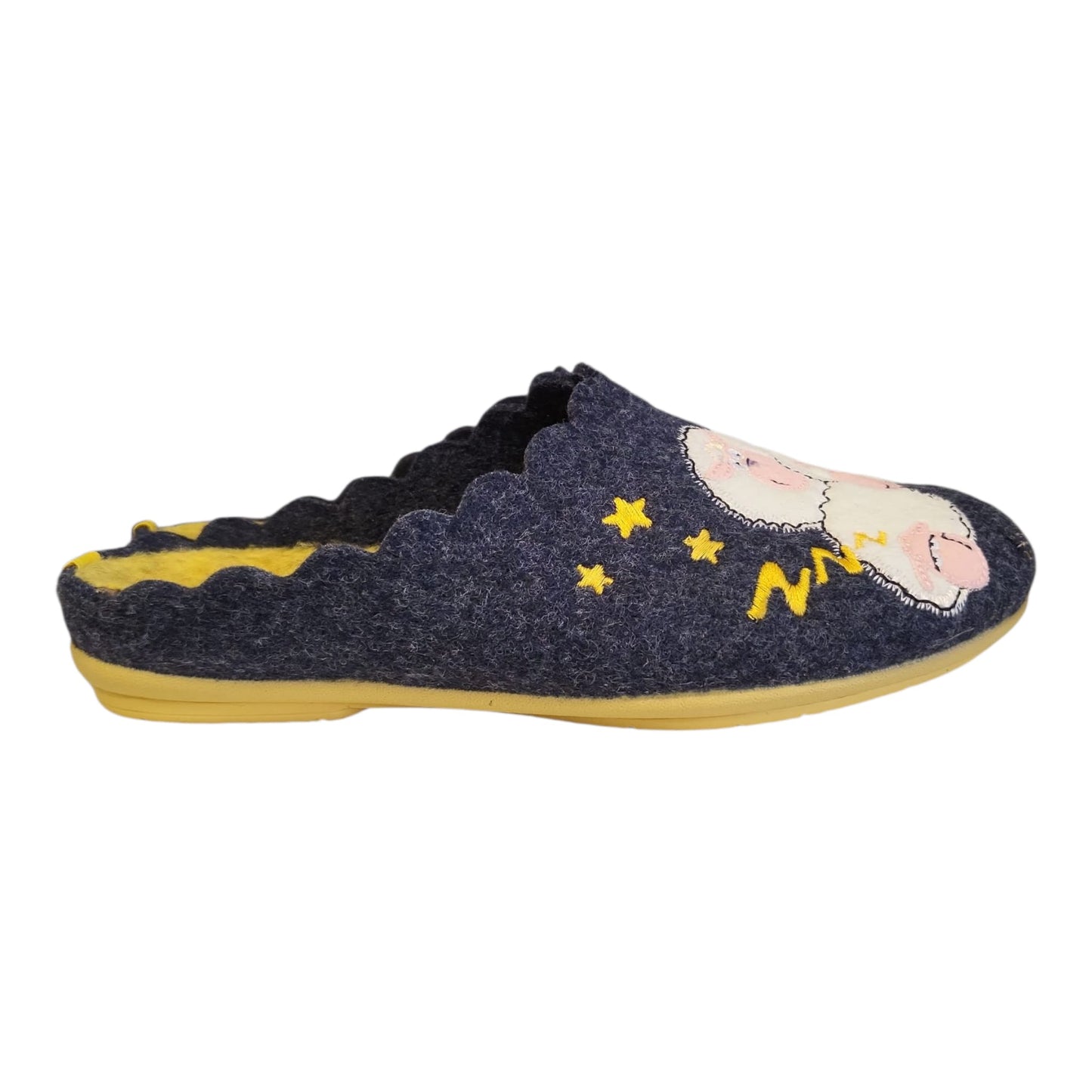 Diamante  pantofole pianelle donna lana cotta pecora blu DM85400