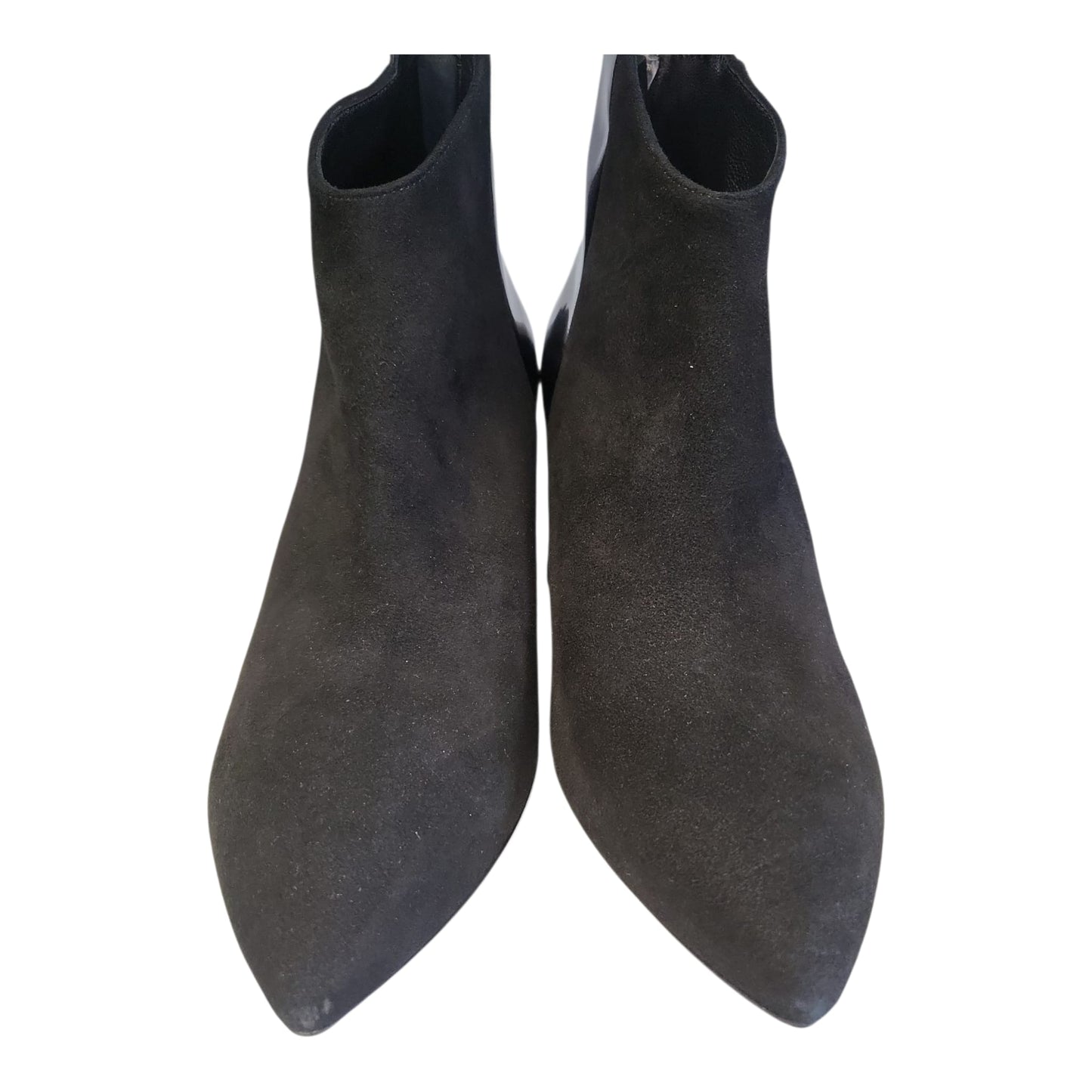 Melluso Tronchetto Donna Z947 in Camoscio e Vernice Nera con Tacco Largo 70mm