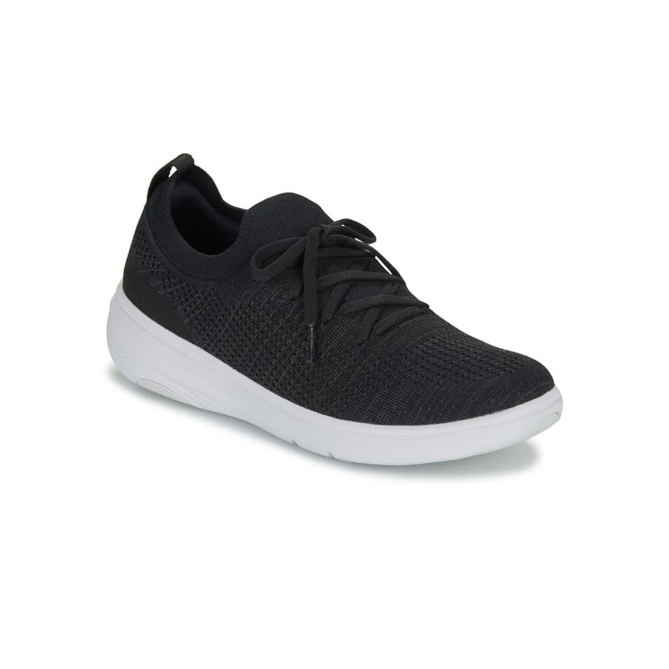 FITFLOP SUPER-Q Sneakers slip-on in maglia con lacci - BLACK