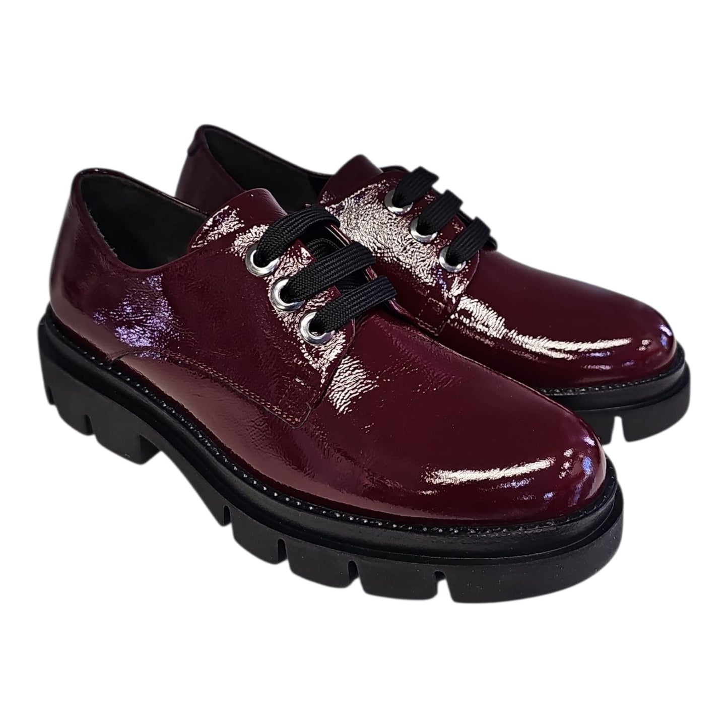 Melluso R45425 stringata in naplak bordò linea comfort