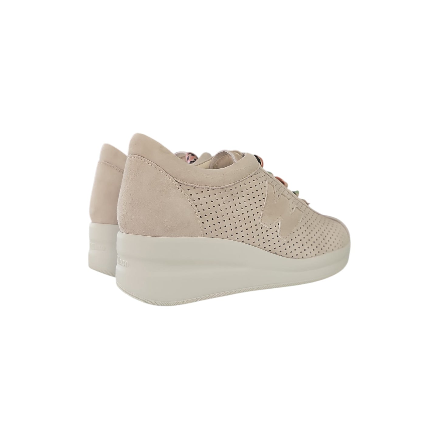 Sneakers Donna Melluso walk traforata con lacci fantasia Renna Sabbia