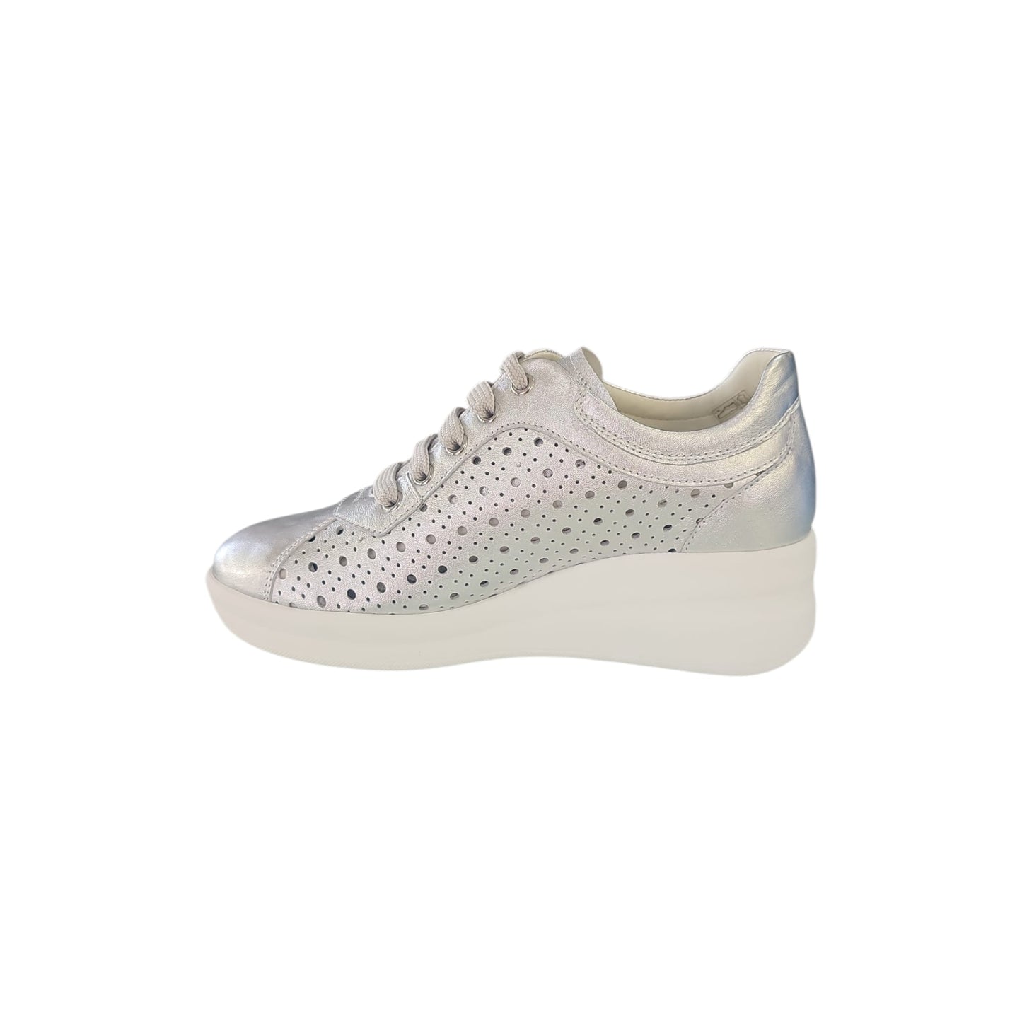 Sneakers Platform Donna Melluso Walk Argento Traforata