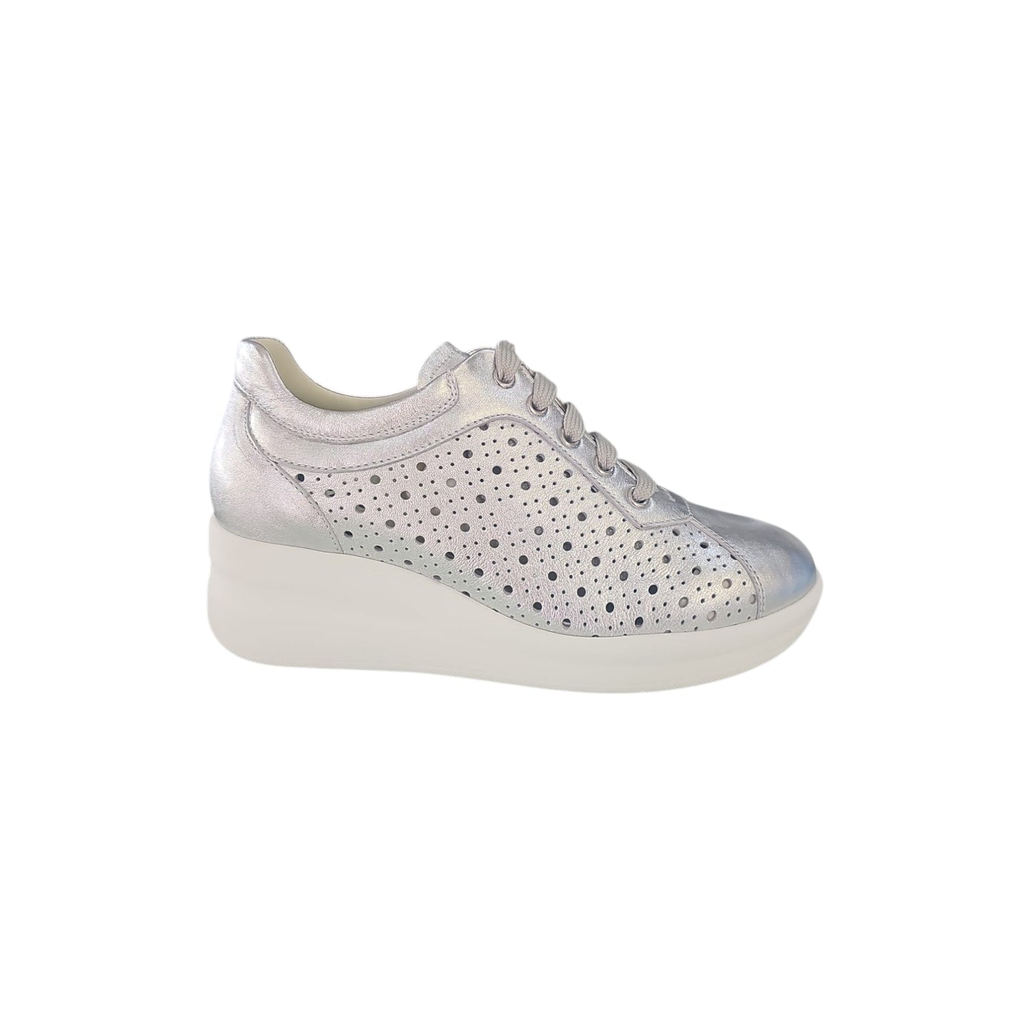 Sneakers Platform Donna Melluso Walk Argento Traforata