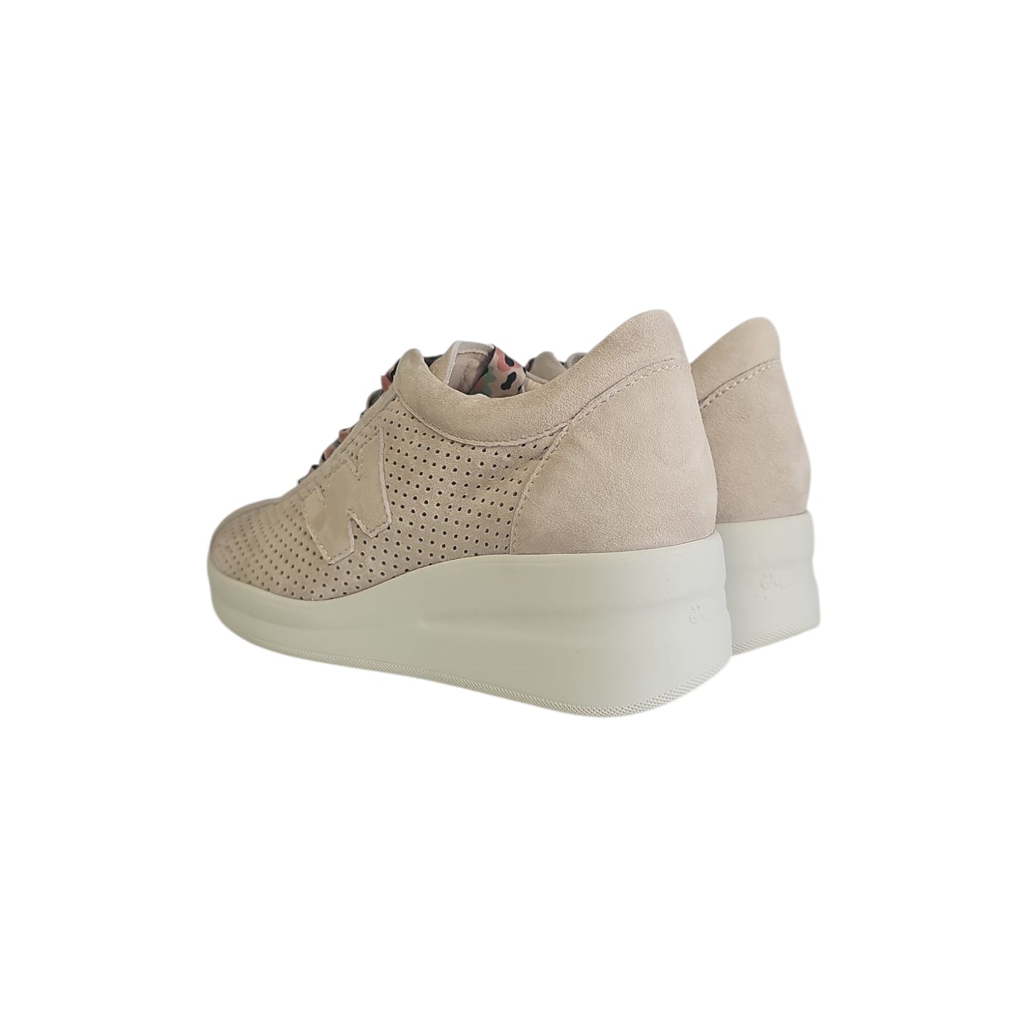 Sneakers Donna Melluso walk traforata con lacci fantasia Renna Sabbia