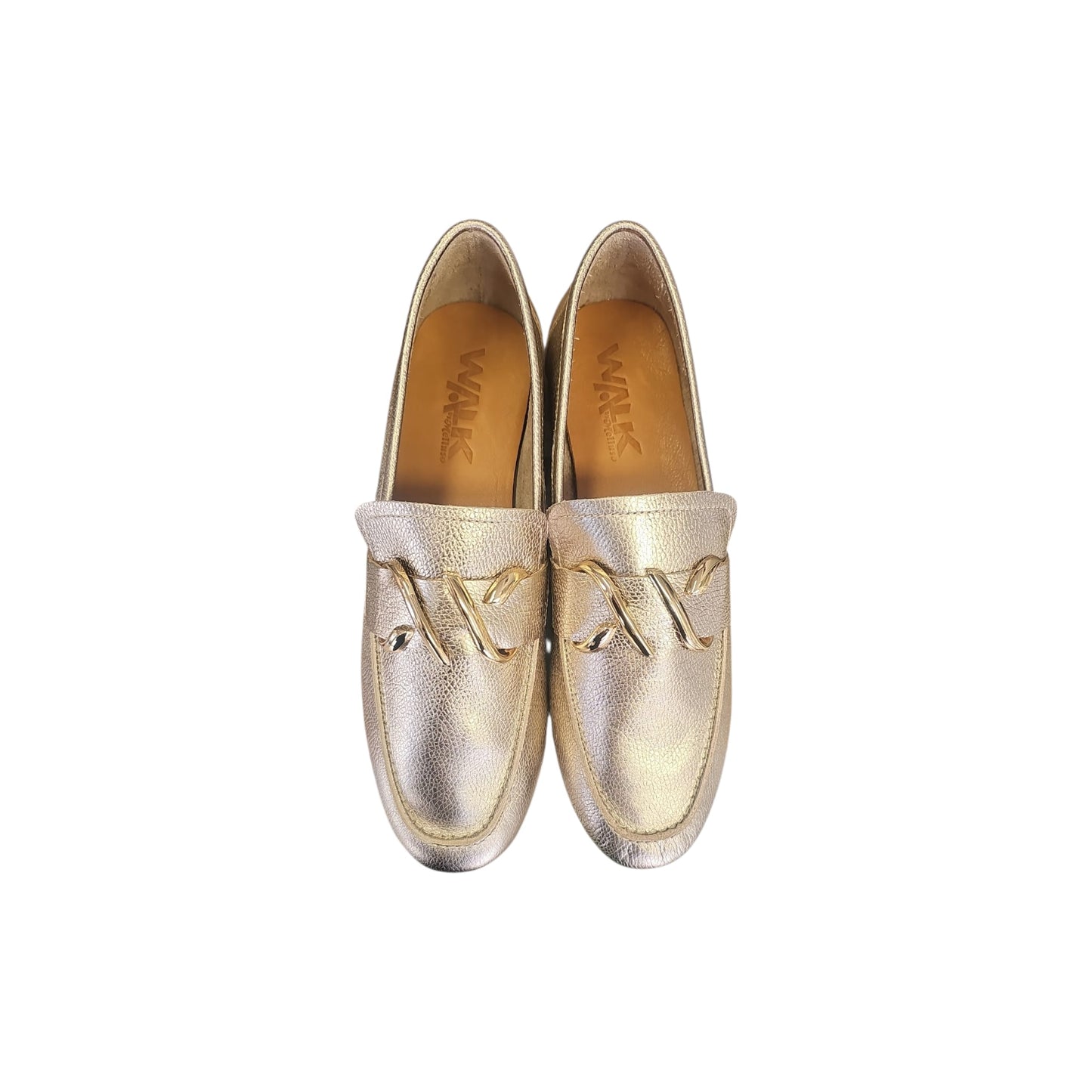 Melluso Donna Mocassino Pelle Laminata Morsetto Oro K56237