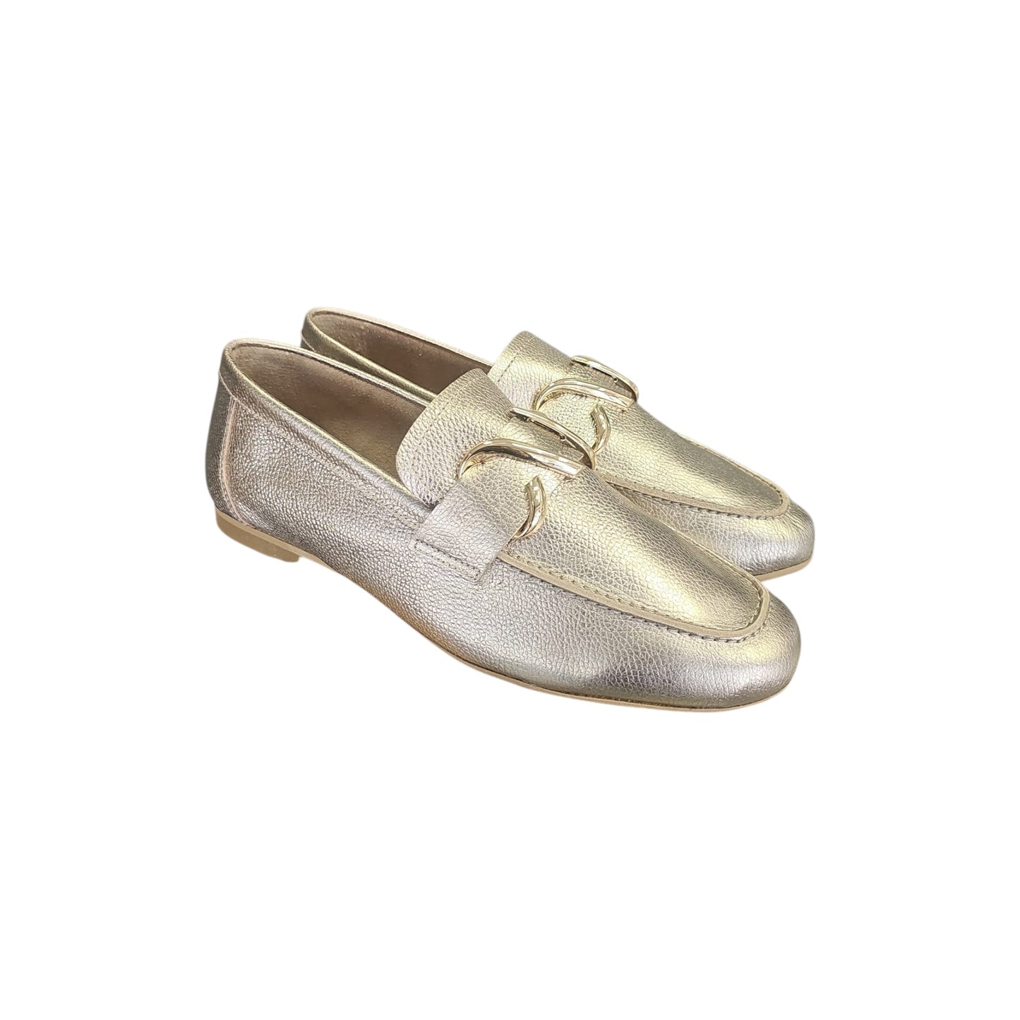 Melluso Donna Mocassino Pelle Laminata Morsetto Oro K56237