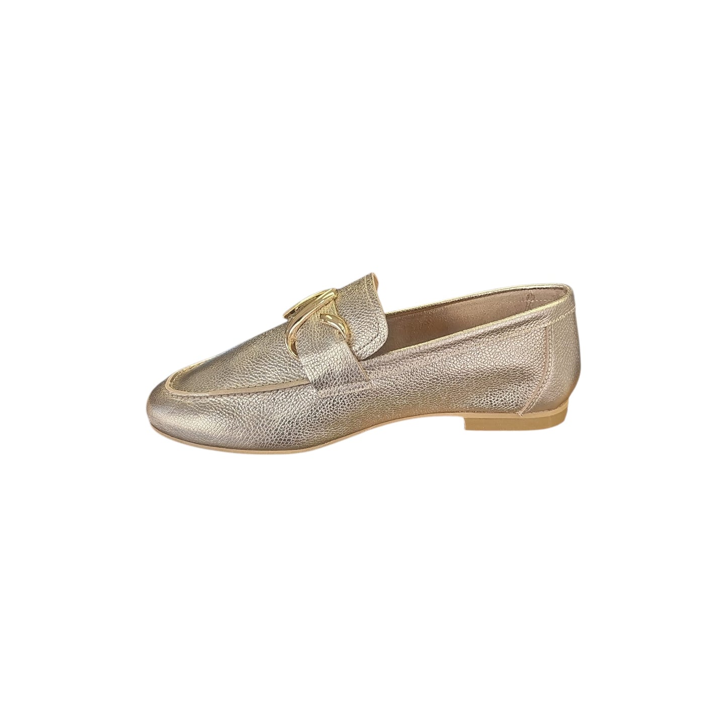 Melluso Donna Mocassino Pelle Laminata Morsetto Oro K56237