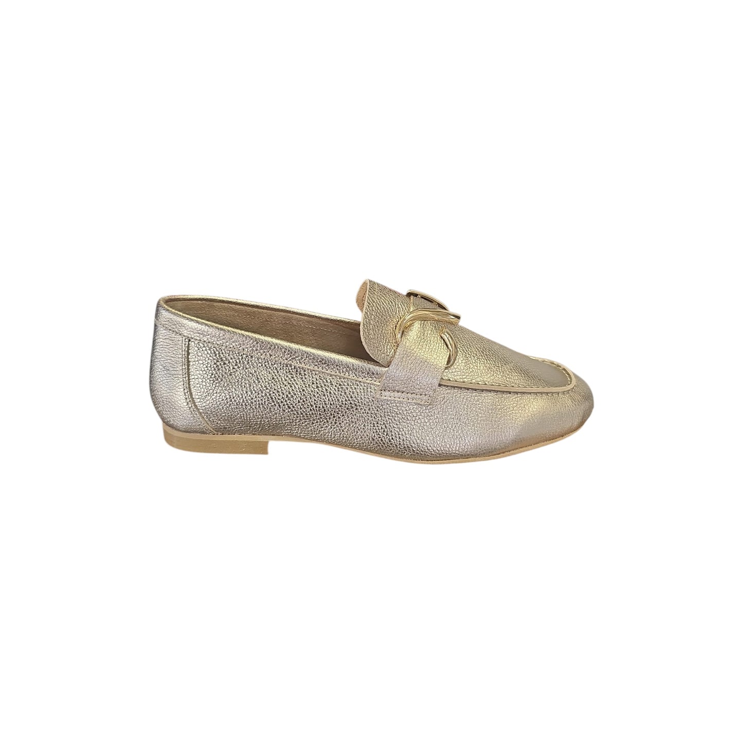 Melluso Donna Mocassino Pelle Laminata Morsetto Oro K56237