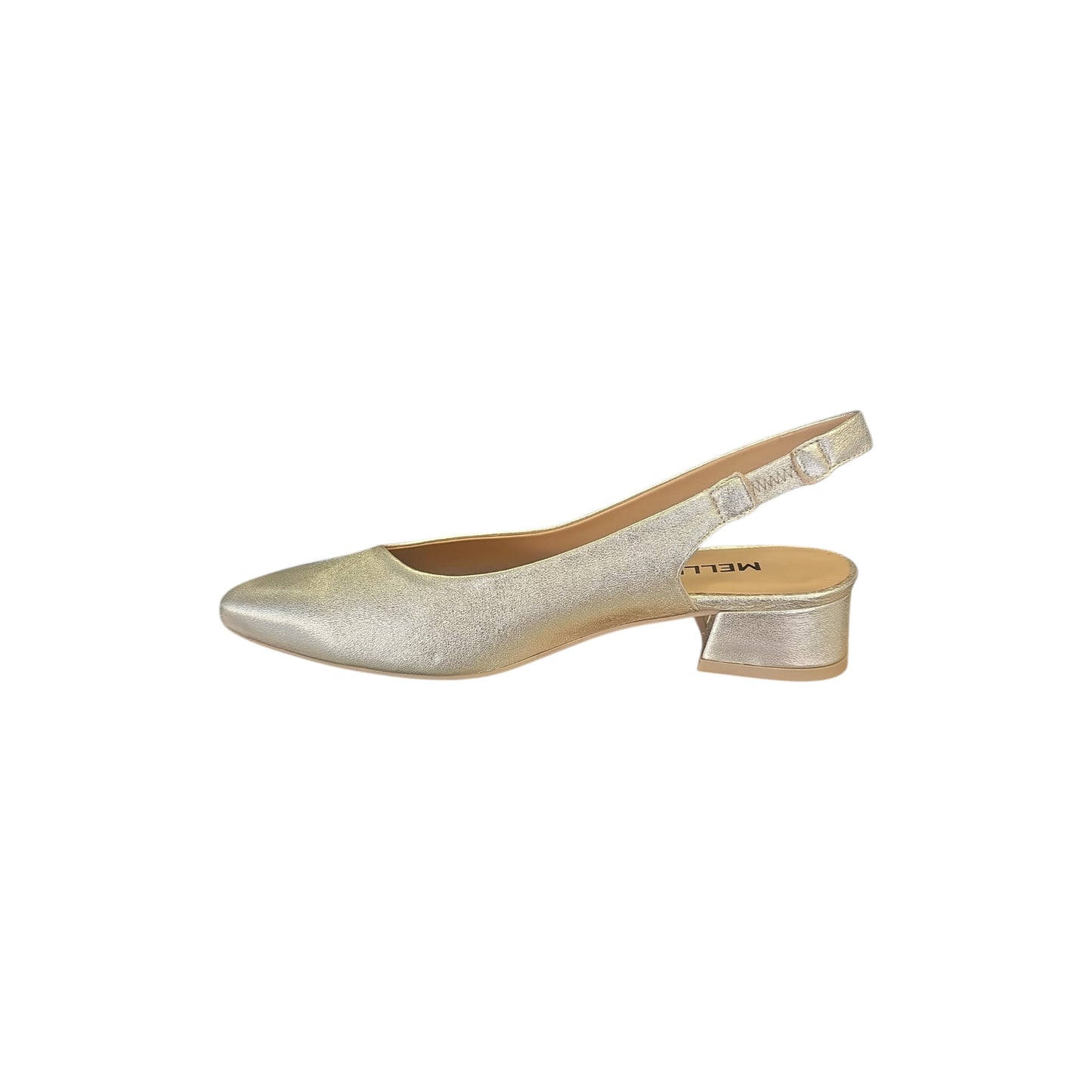 Melluso Slingback Donna Laminato Platino - Milk
