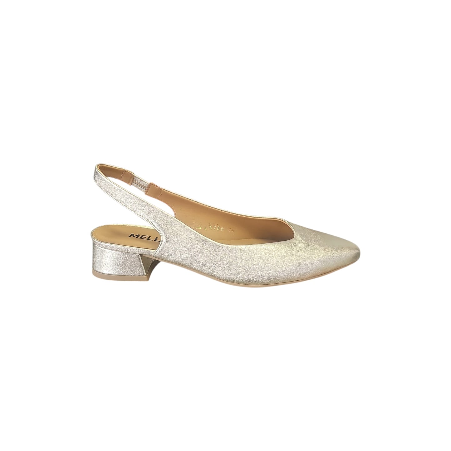 Melluso Slingback Donna Laminato Platino - Milk