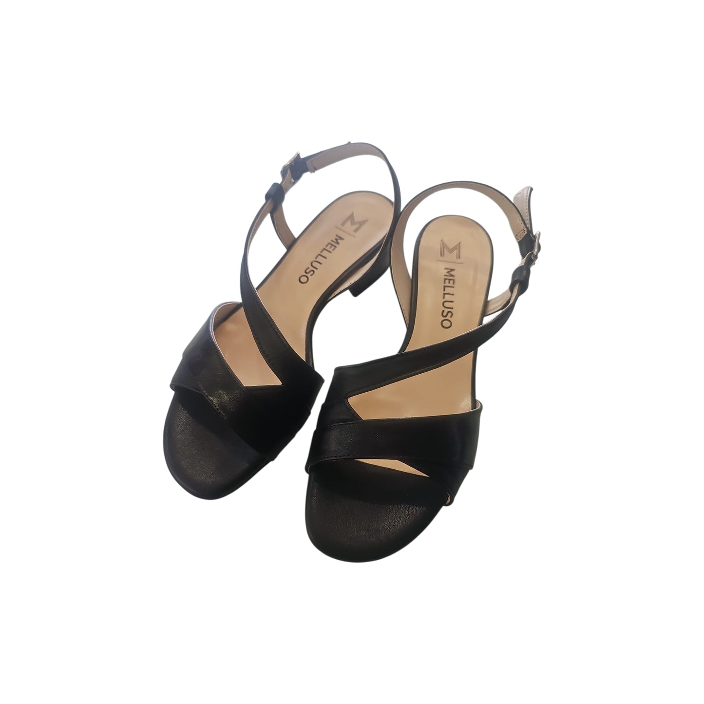 Melluso Donna Sandalo Elegante con Tacco Largo Incrociato Nero K35157Q