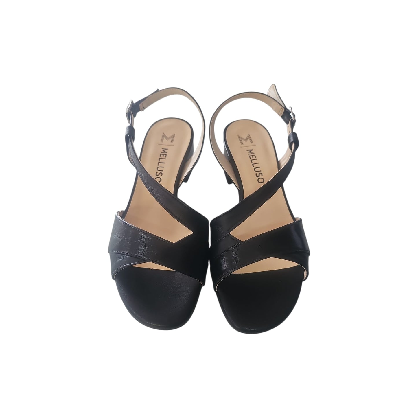 Melluso Donna Sandalo Elegante con Tacco Largo Incrociato Nero K35157Q