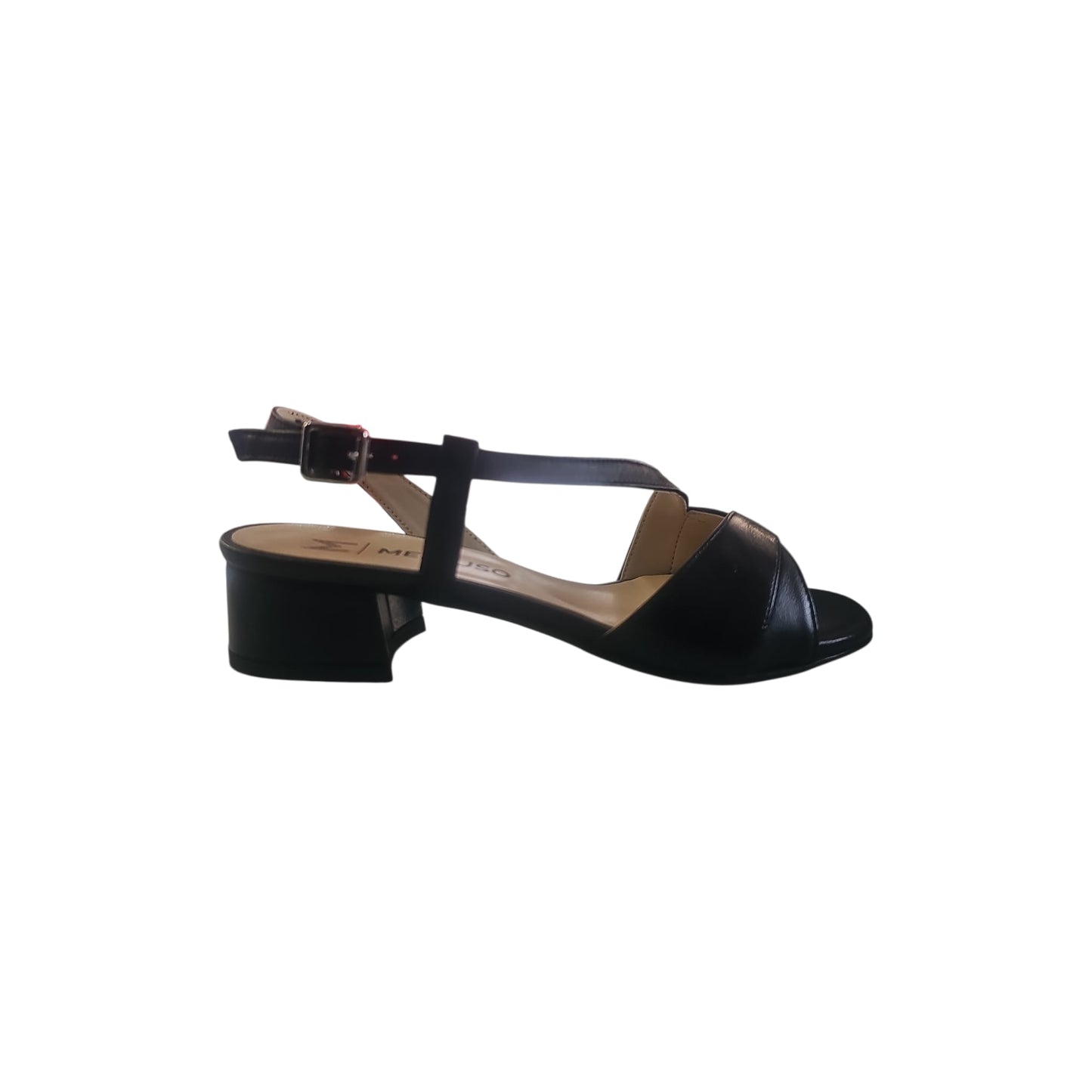 Melluso Donna Sandalo Elegante con Tacco Largo Incrociato Nero K35157Q