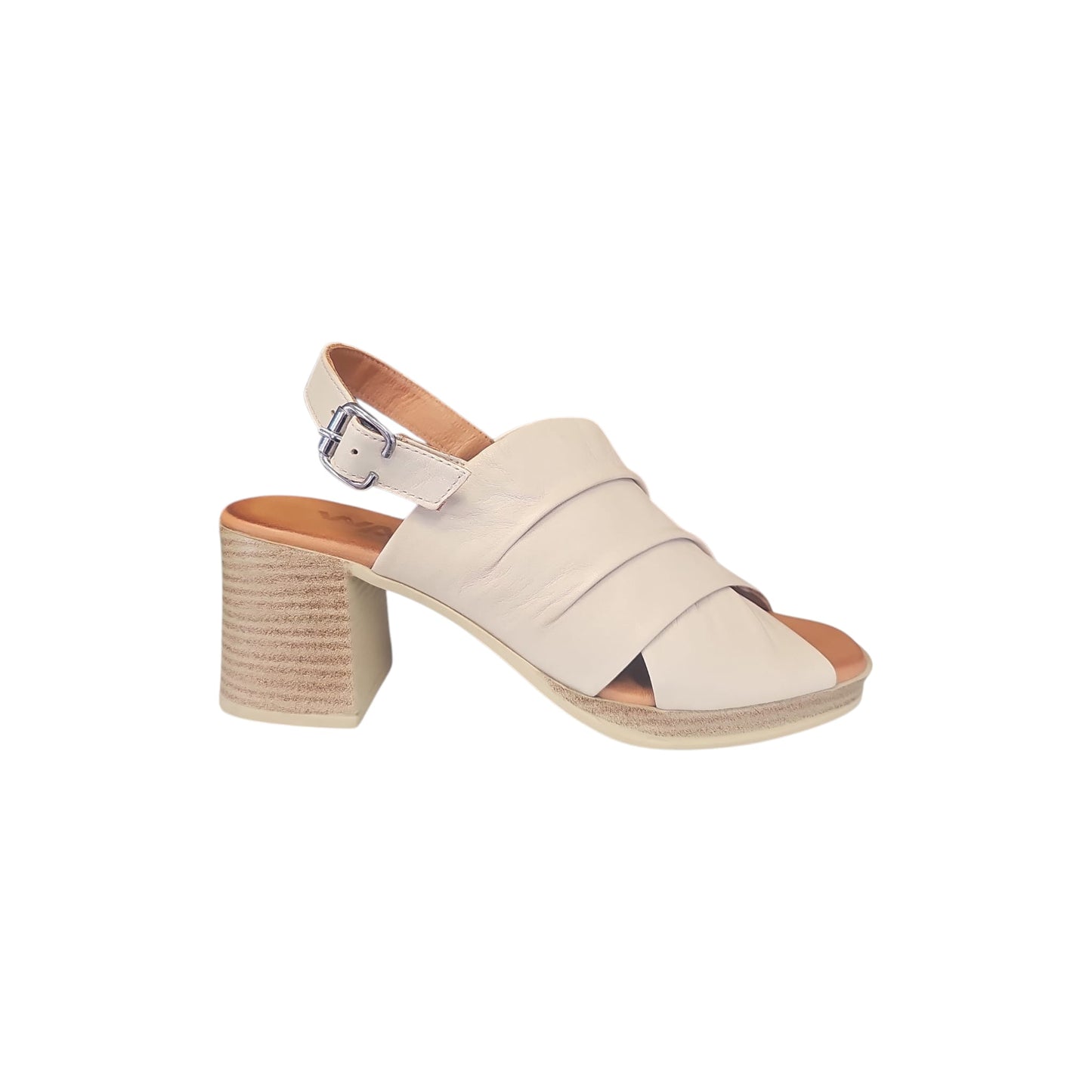 Sandalo Melluso Donna Incrocio Nude Tacco a Blocco Memory Foam