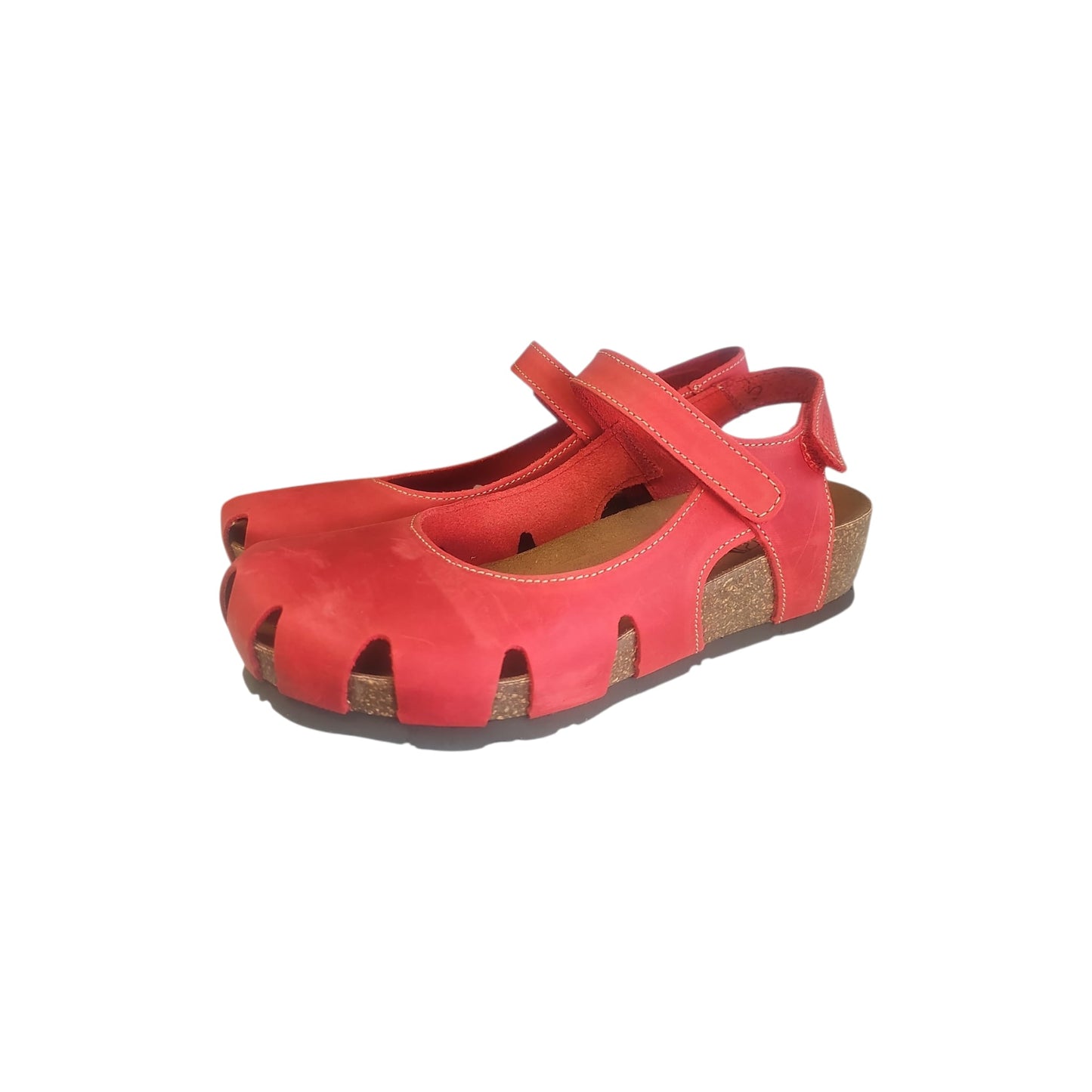 Sabatini Sandalo Crazy Rosso - Pelle con Fondo in Sughero e Suola Memory