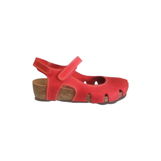 Sabatini Sandalo Crazy Rosso - Pelle con Fondo in Sughero e Suola Memory