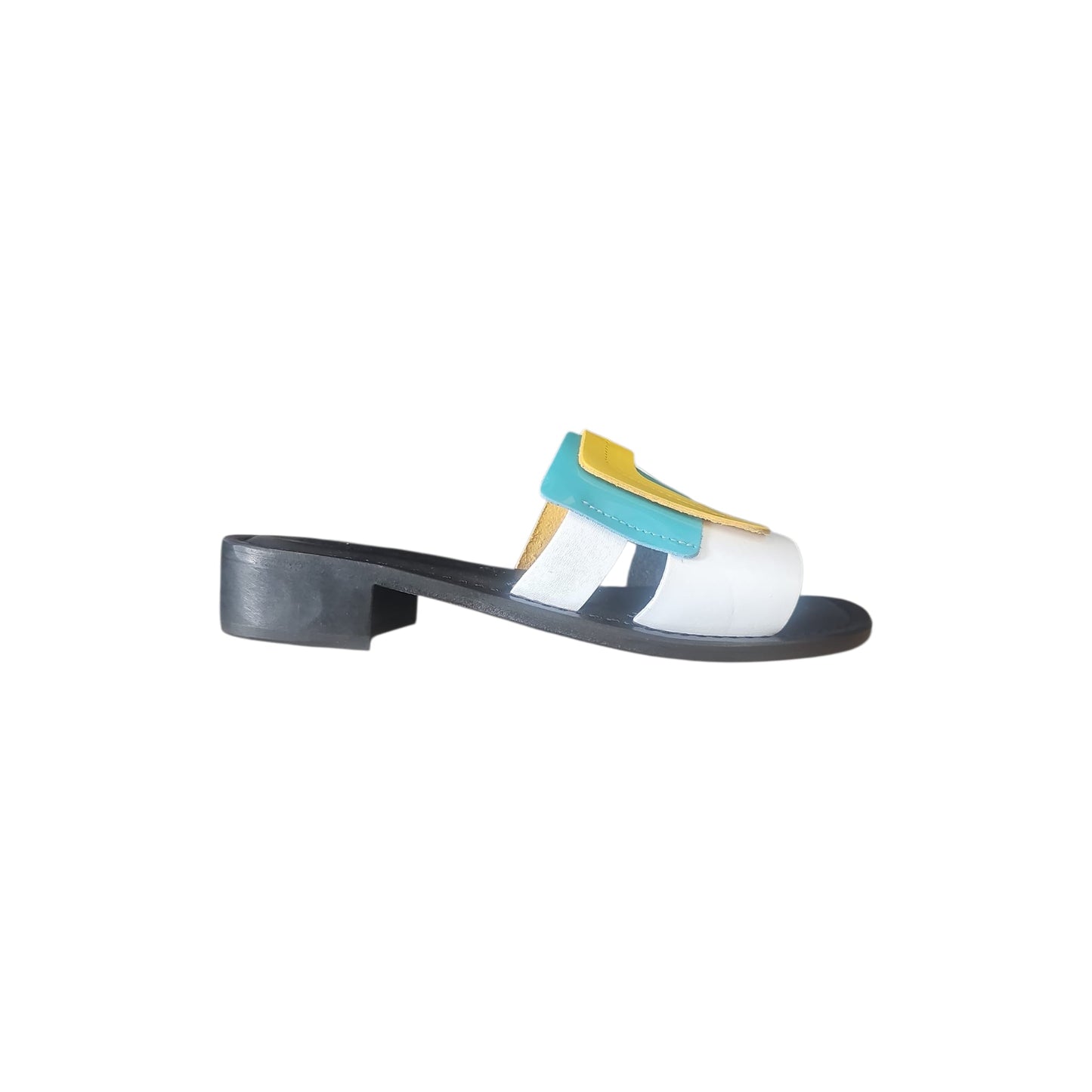 Sabot Donna Jane Tricolore in Pelle - L'Angolo del Cuoio Firenze