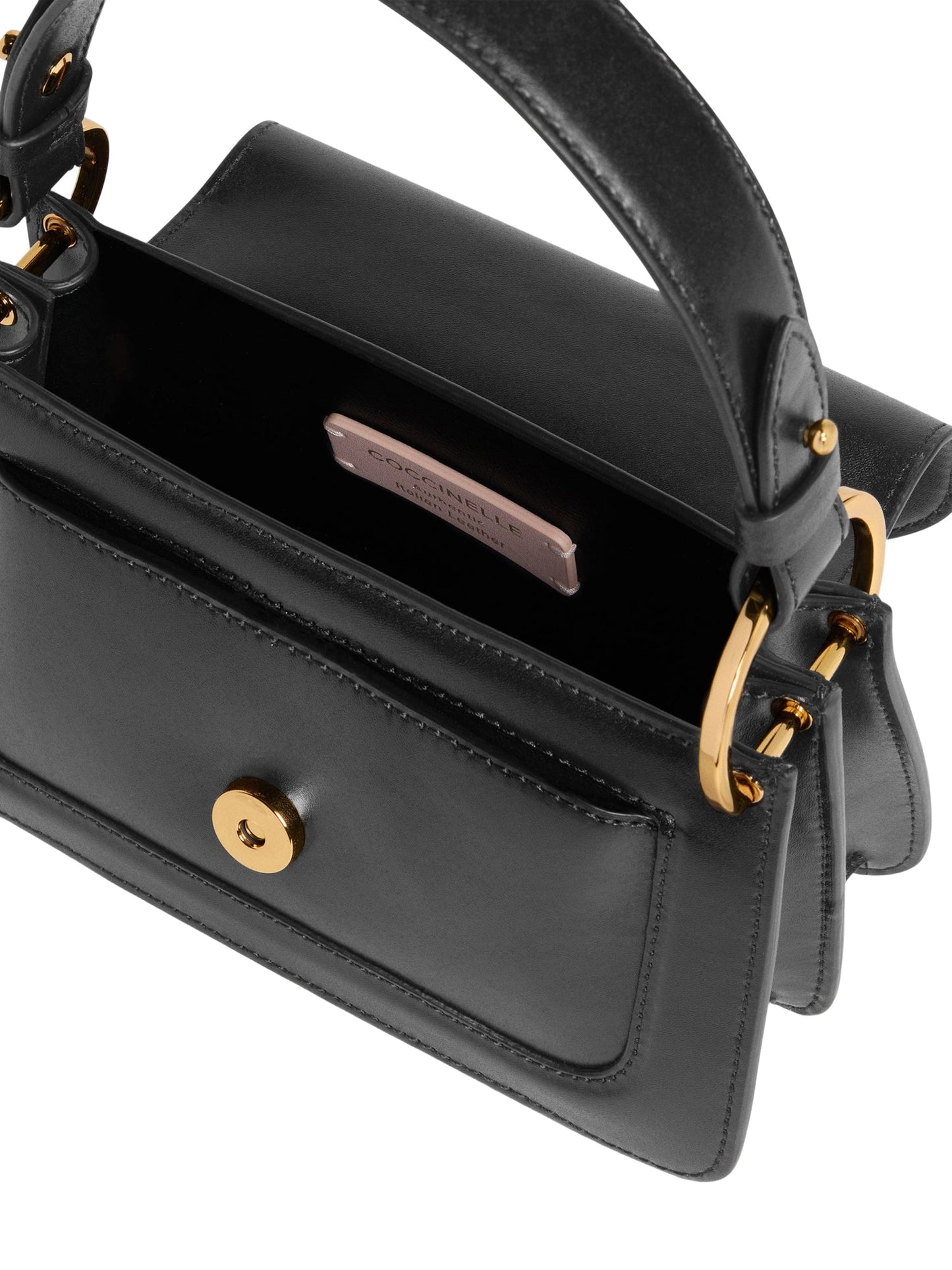 COCCINELLE Borsa Donna a Mano con Tracolla Nera, In Vera Pelle, C‑Me Calf Mini